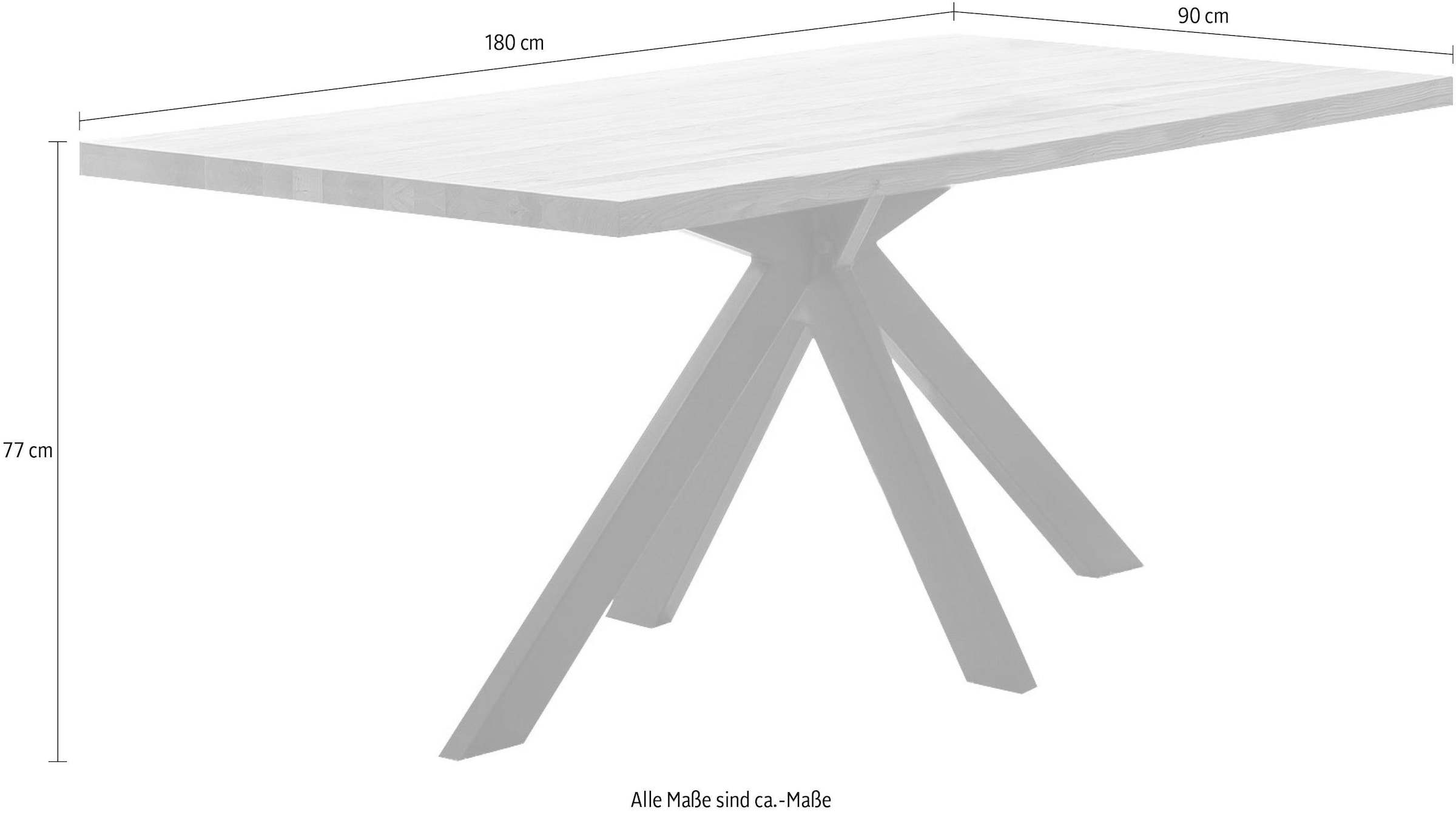 Home affaire Table de salle à manger »New York« avec pied moderne en forme d’araignée