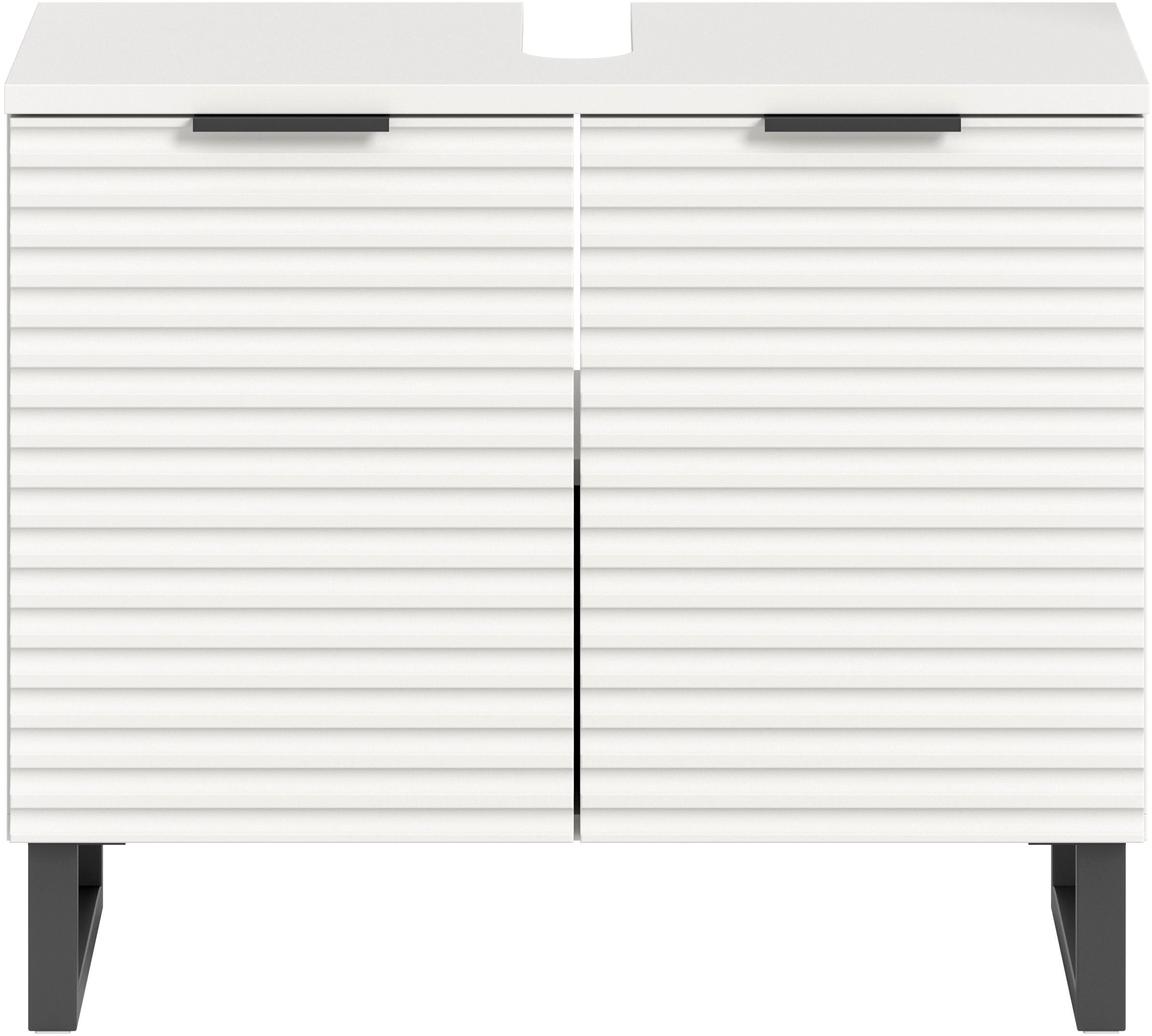 Image of welltime Waschbeckenunterschrank "Litica, Breite 70 cm, inkl. Siphonausschnitt, 1 Einlegeboden, 2 Türen" Badschrank, Waschbeckenschrank, Badezimmer, Bad-Möbel
