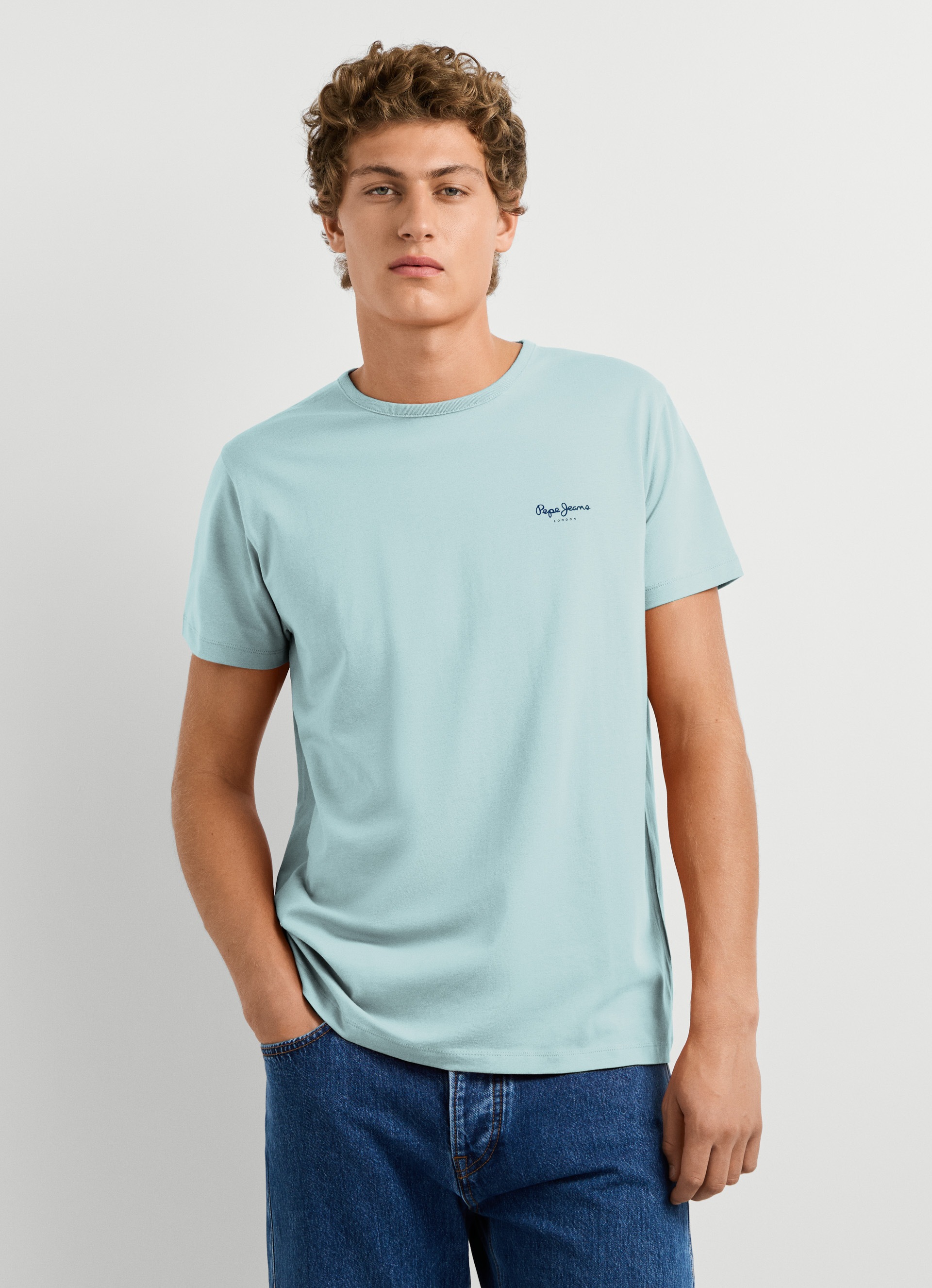 Image of Pepe Jeans T-Shirt "ORIGINAL BASIC 3N" Rundhals mit kleinem Logodruck