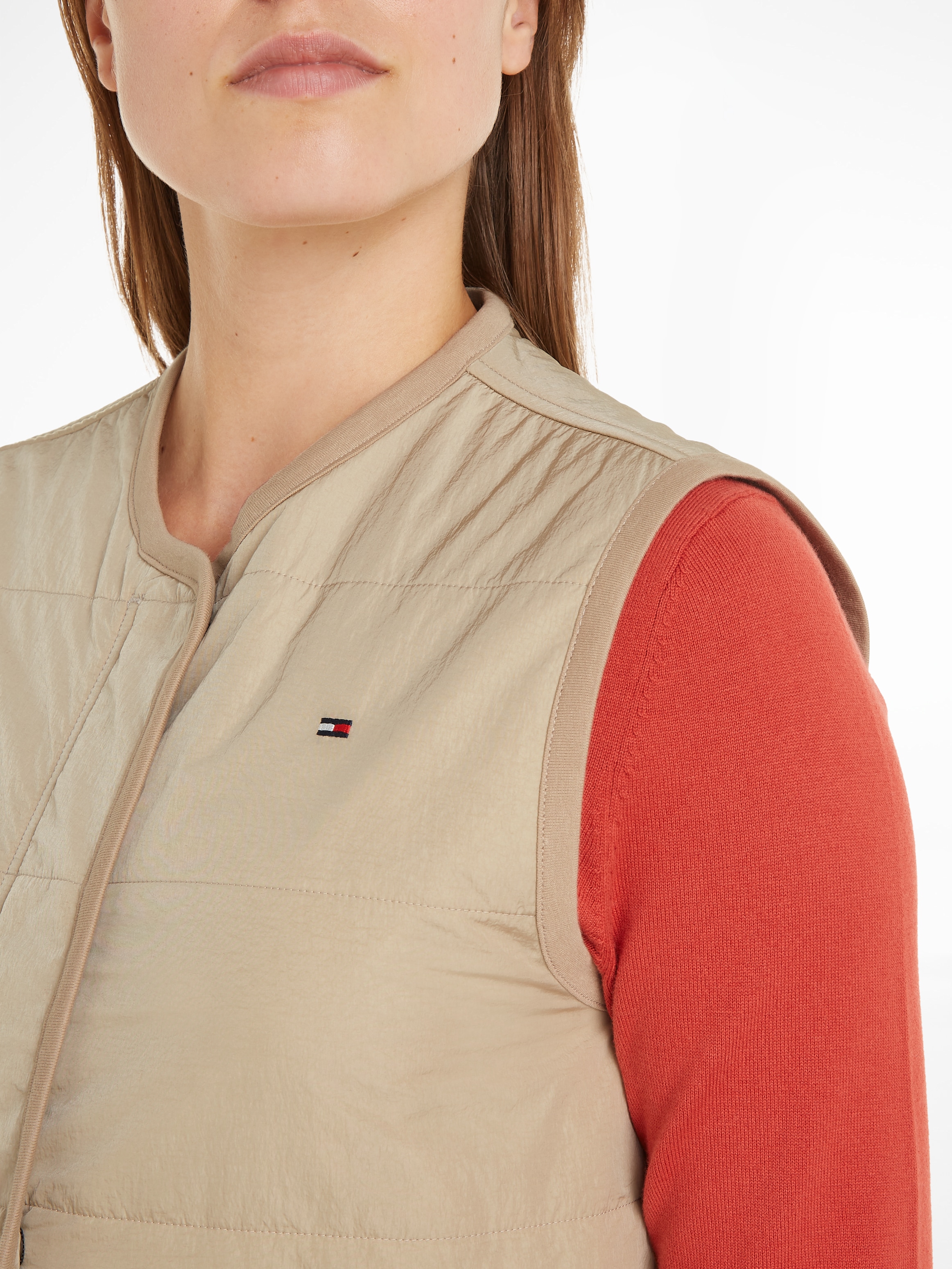 Tommy Hilfiger Steppweste »JERSEY LINED VEST«, mit Tommy Jeans Logo-Flag