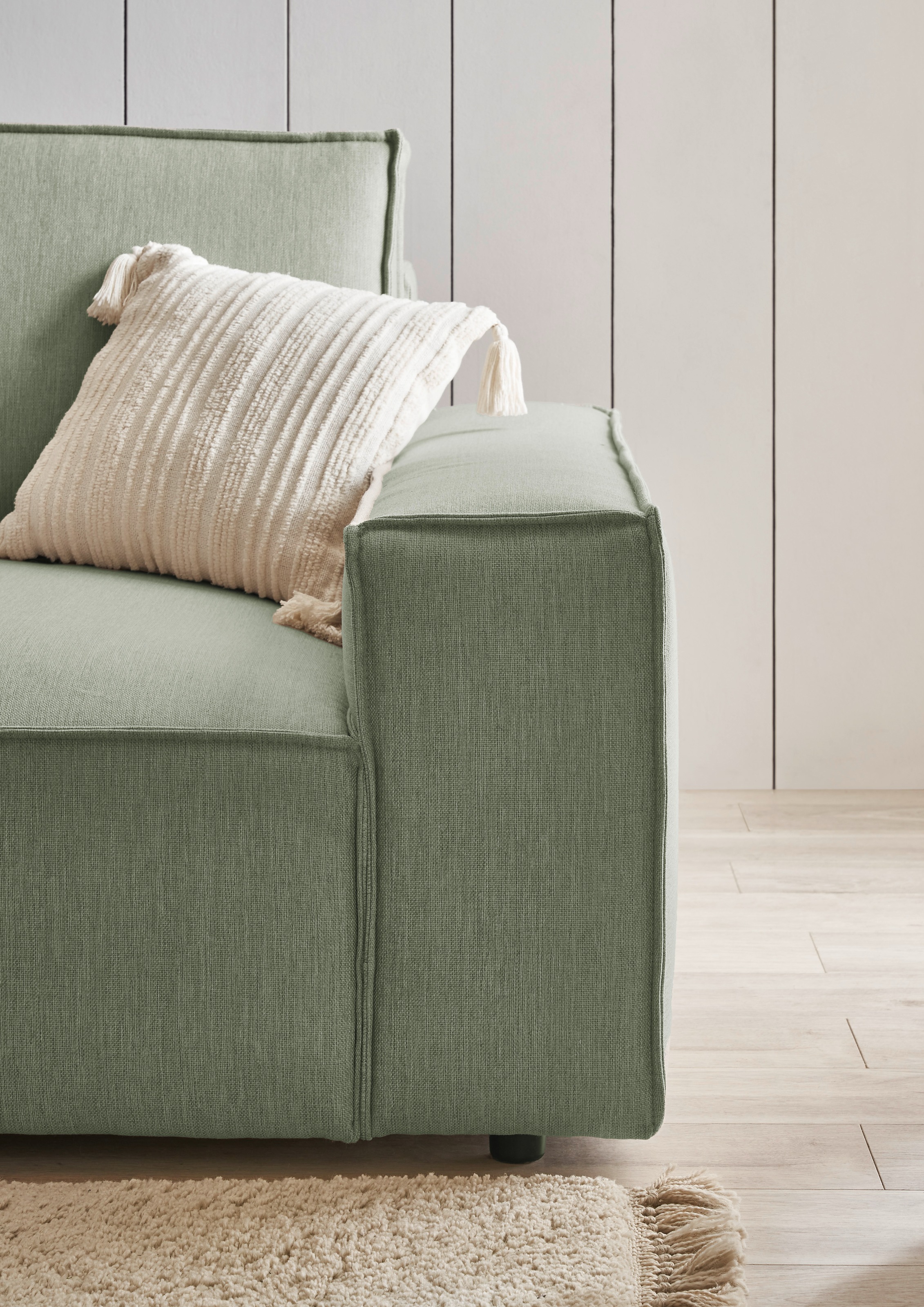 Home affaire Ecksofa »NEU: SHERWOOD XXL 284, Big-Sofa L-Form, tiefe Sitzfläche 95 cm, Cord«, Recamiere rechts/links, als Schlafsofa stellbar, Cord u. Leinenoptik