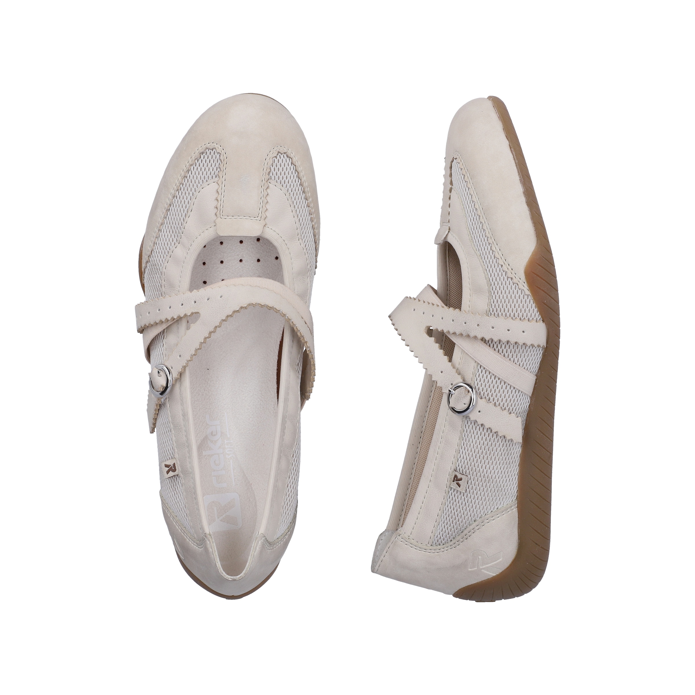 Rieker Riemchenballerina  Schlupfschuh, Flats, Slipper mit Mesheinsatz