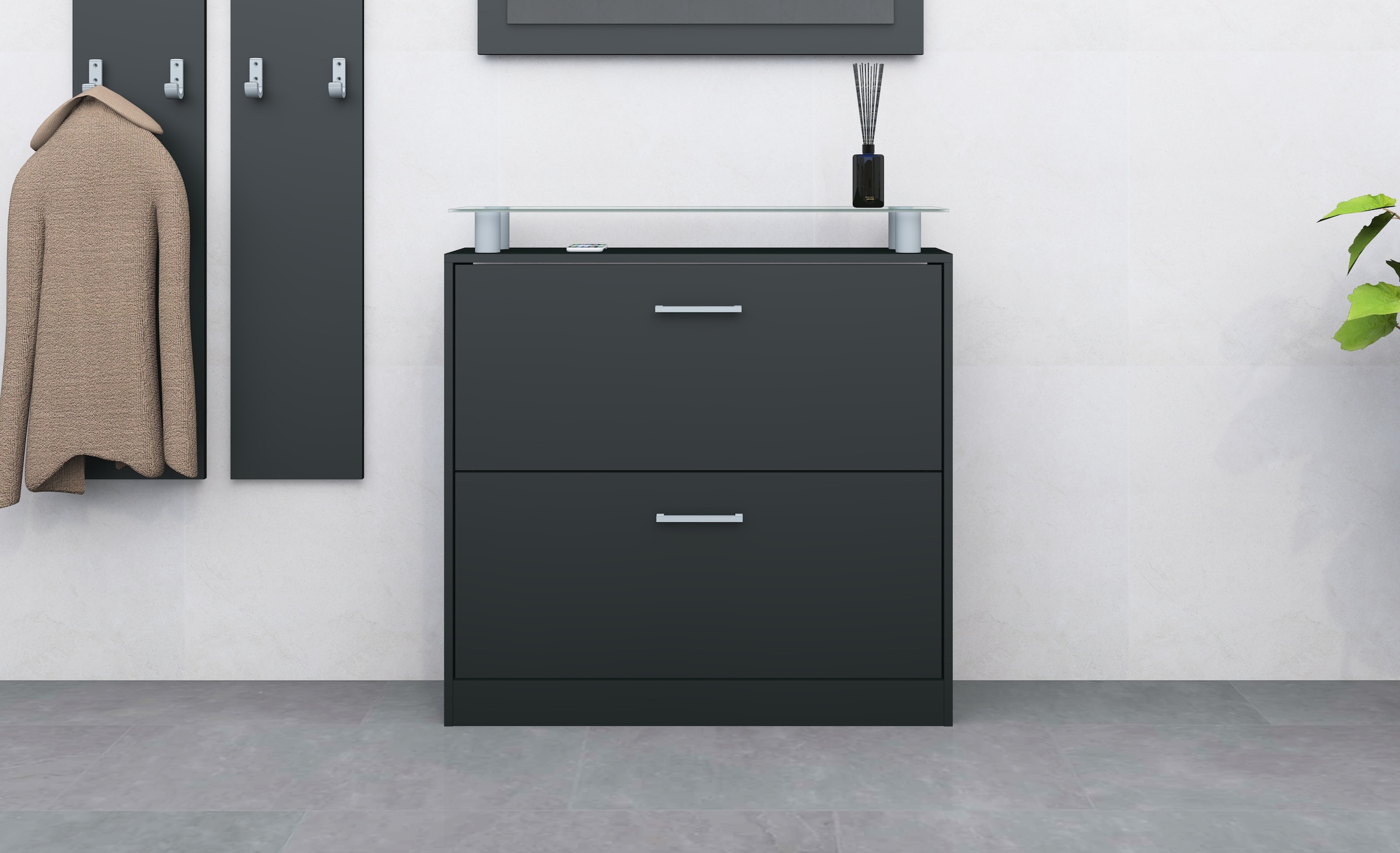 borchardt Möbel Schuhschrank »Finn«, Breite 89 cm, mit Glasablage