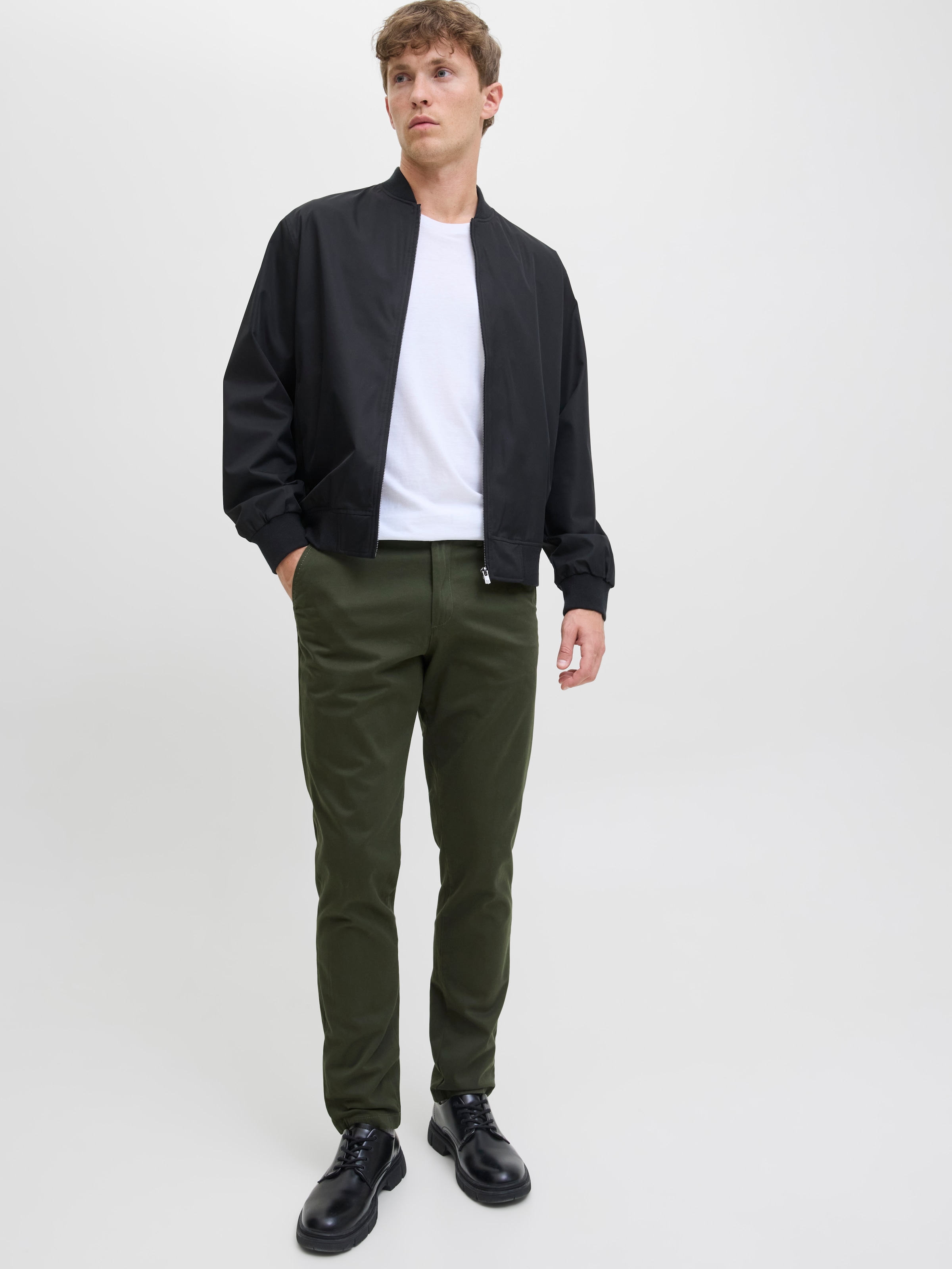 Jack & Jones Chinos »JPSTMARCO mit Stretchkomfort und schmalem Bein«, unifarben, modisch, slim fit, Baumwollmischung