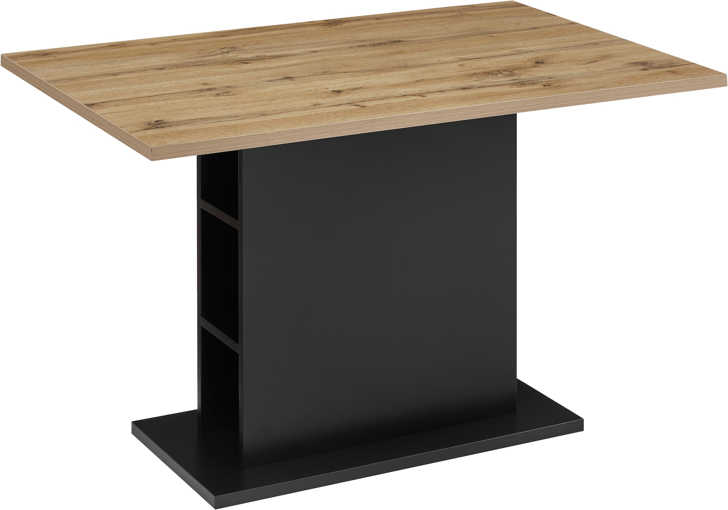 GOODproduct Esstisch »Hennia« Säulensockel, integrierte Ablagefächer, Breite 120 cm