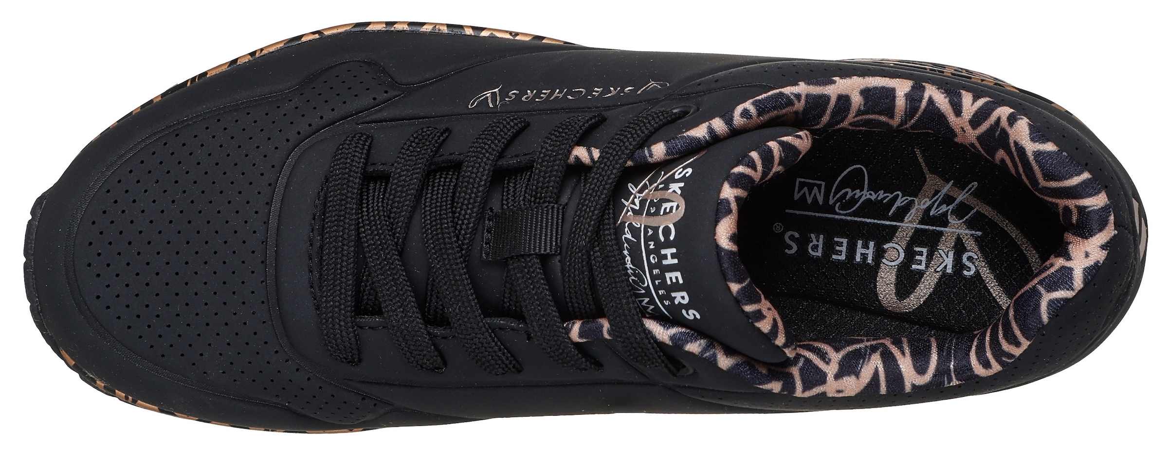 Skechers Wedgesneaker »UNO-LOVING LOVE«  Freizeitschuh, Halbschuh, Schnürschuh mit coolem Graffiti-Print