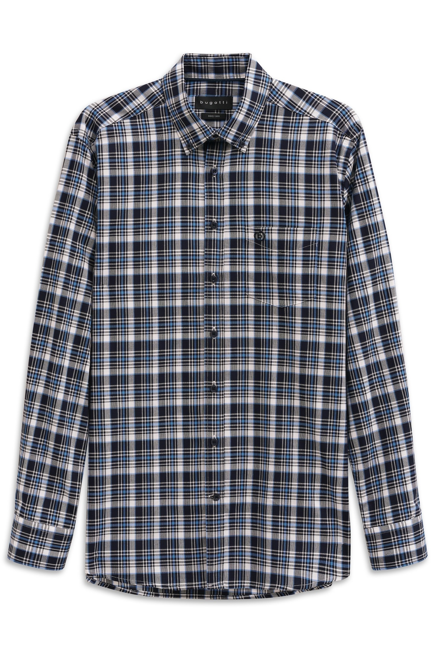 bugatti Chemise à manches longues »Modern Fit« kariert mit Brusttasche & Easy-Care