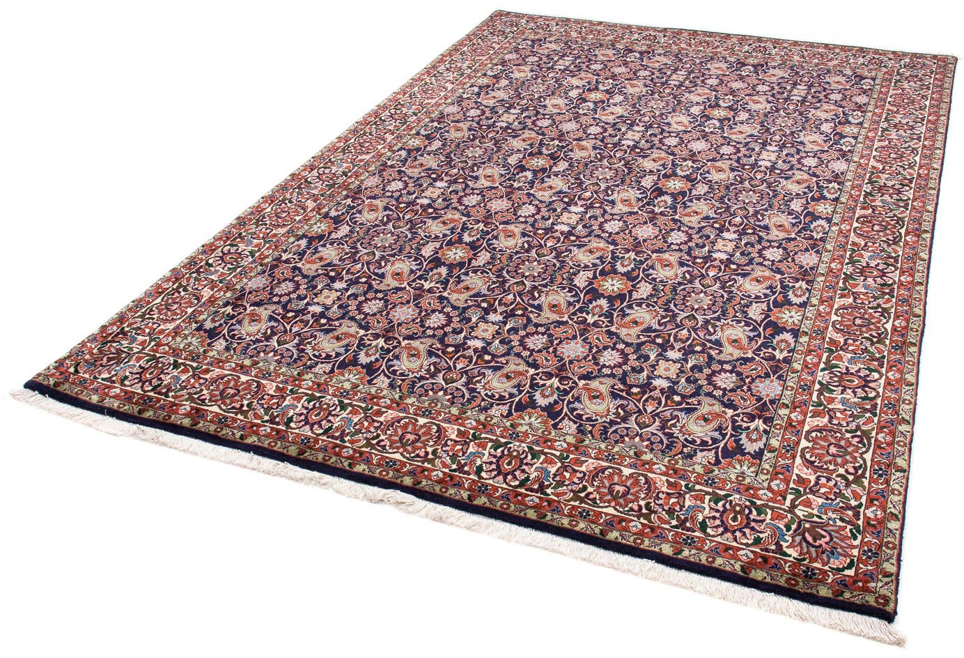 Image of morgenland Orientteppich »Perser - Bidjar - 247 x 169 cm - dunkelblau«, rechteckig, 15 mm Höhe, Wohnzimmer, Handgeknüpft, Einzelstück mit Zertifikat bei Ackermann Versand Schweiz