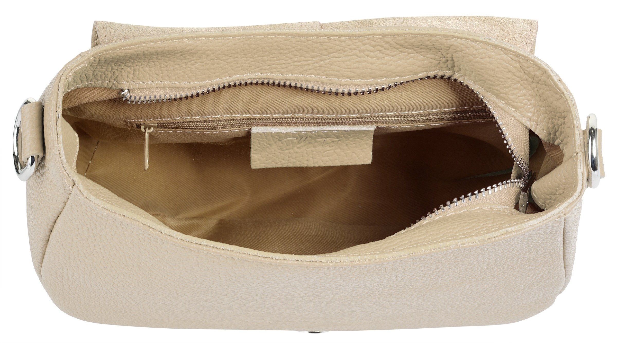 Cluty Umhängetasche, echt Leder, Made in Italy