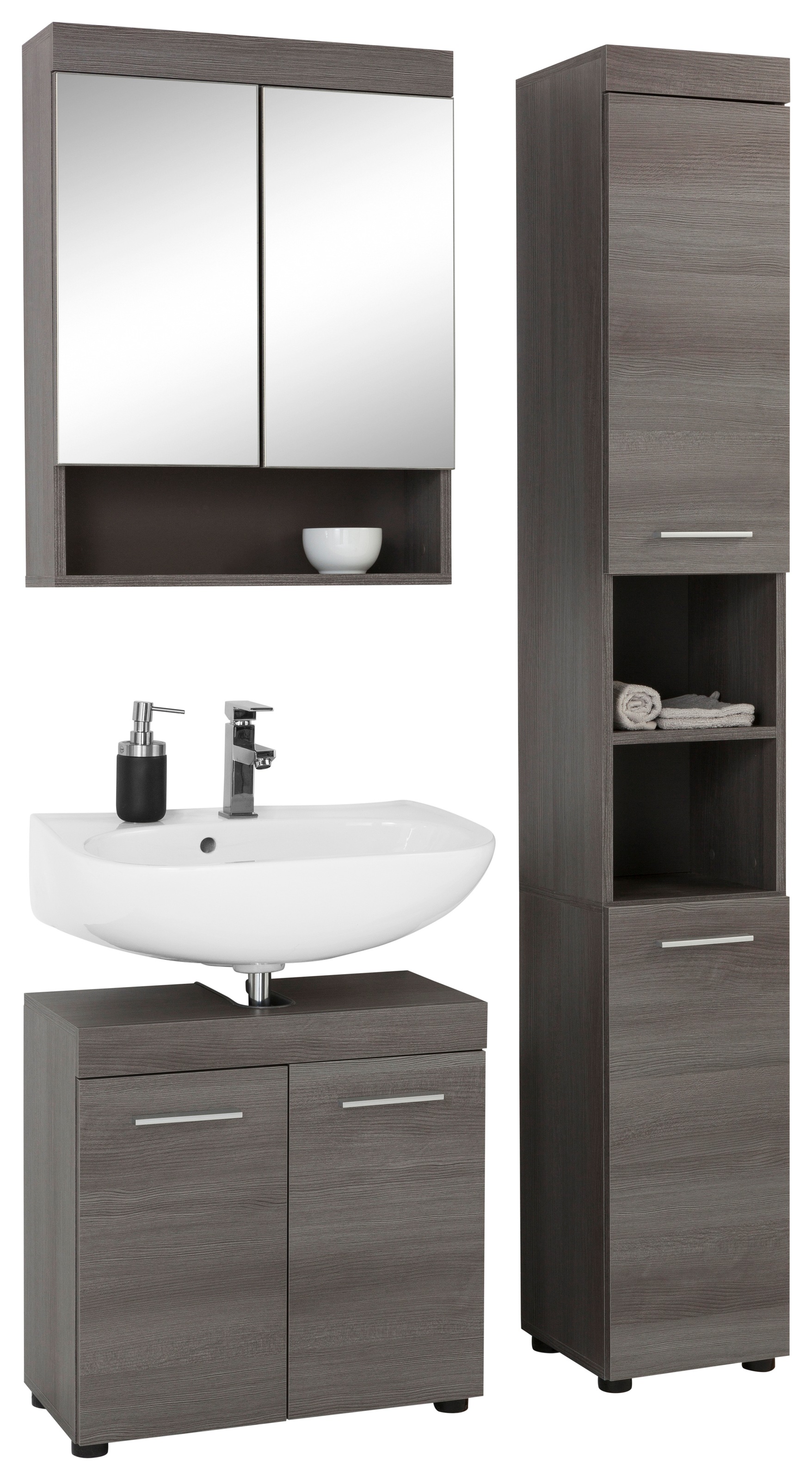 Image of trendteam Badmöbel-Set »Runner«, (Set, 3 St.), mit Struktur-Fronten bei Ackermann Versand Schweiz