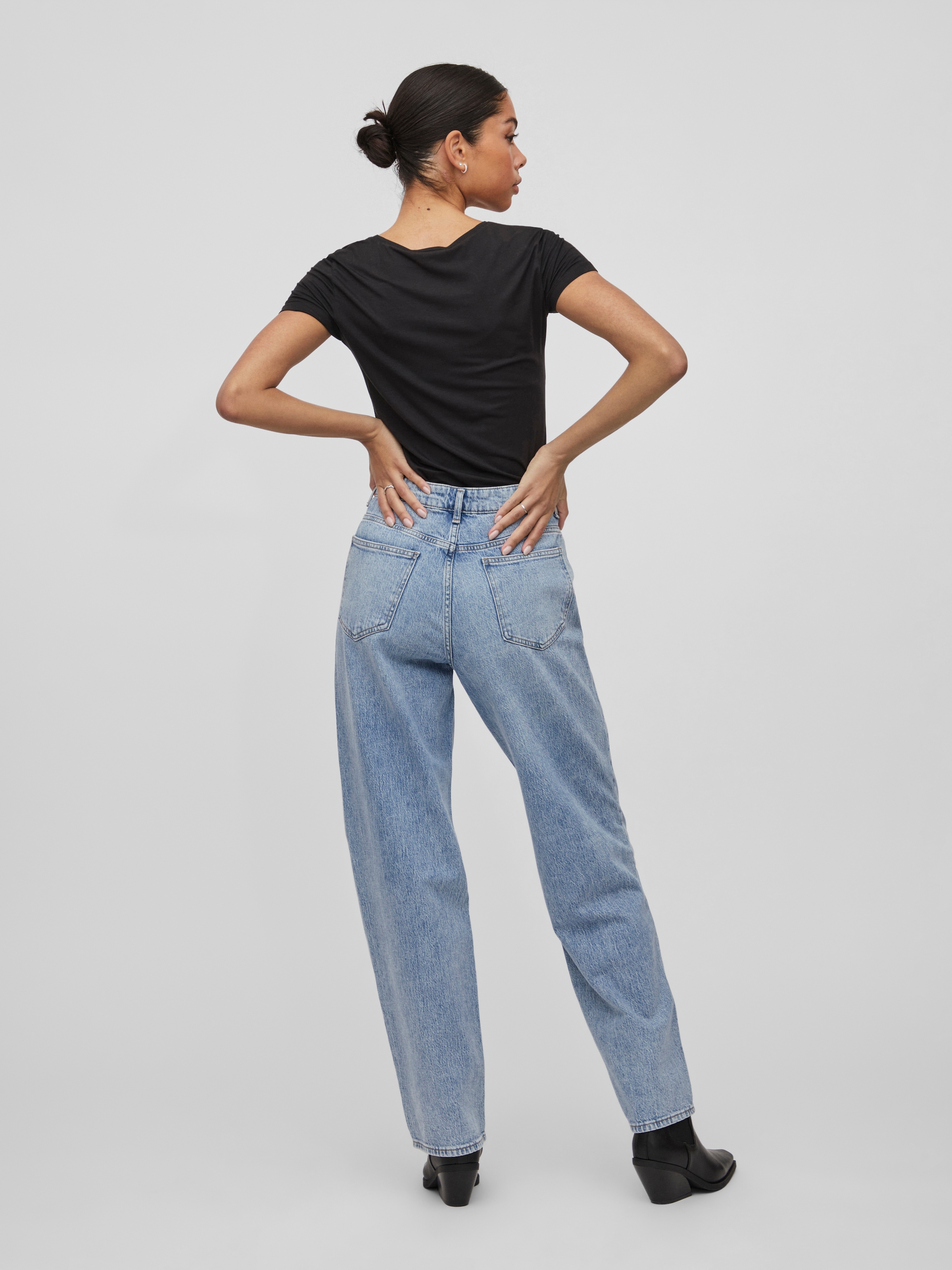 Vila High-waist-Jeans »VIKELLY JAF HW STRAIGHT JEANS-NOOS« Baumwollmischung