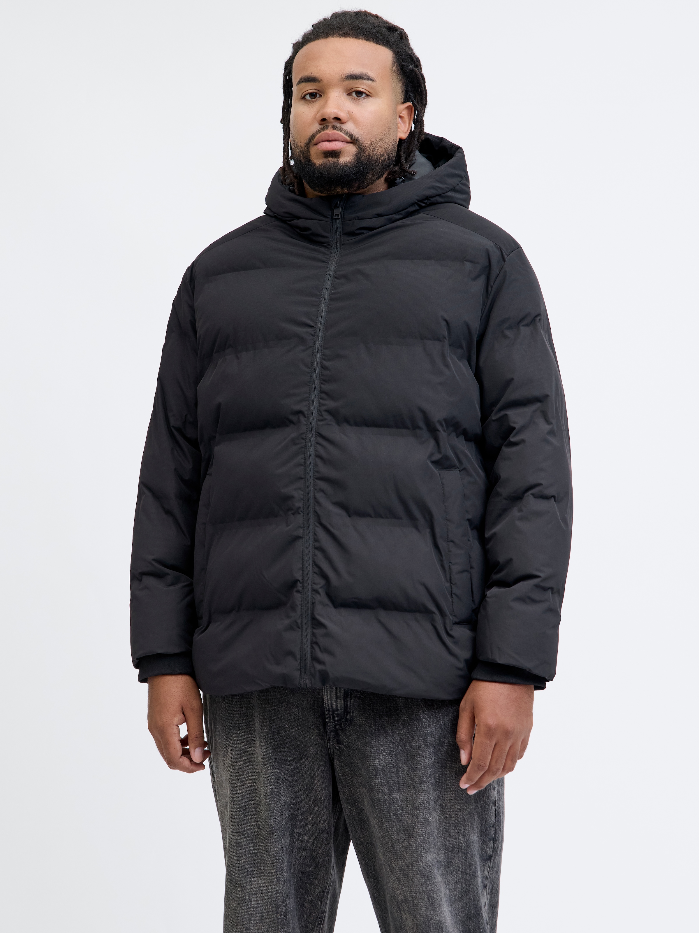 Image of Jack & Jones PlusSize Steppjacke "JJESOHO PUFFER HOOD SN PLS" mit Kapuze