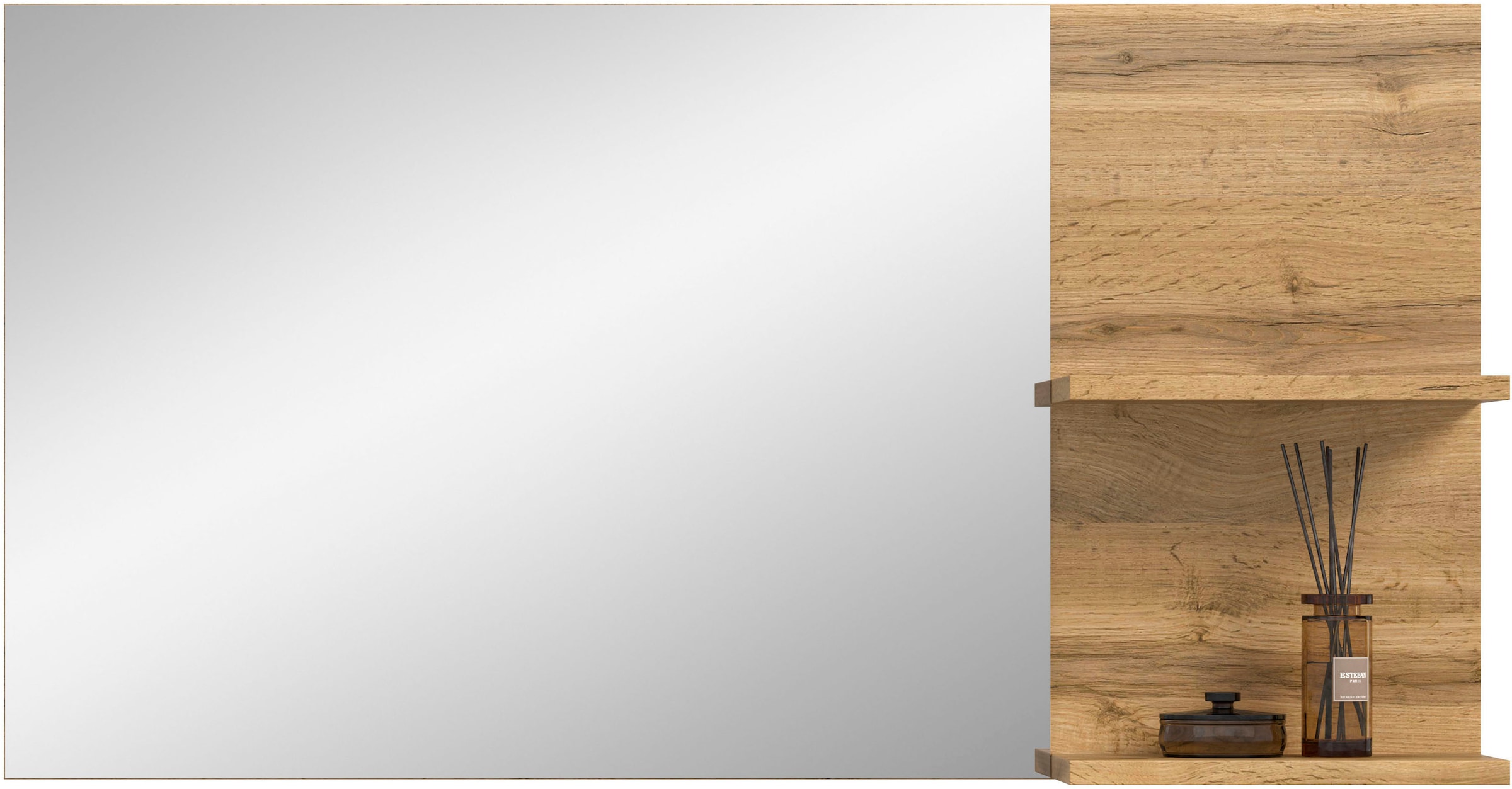 GOODproduct Spiegel »MAMBO II, Breite 99cm, 2 Ablageböden, grosse Spiegelfläche« Garderobenspiegel, Flur, Diele, Spiegel mit Ablage, Spiegelpaneel