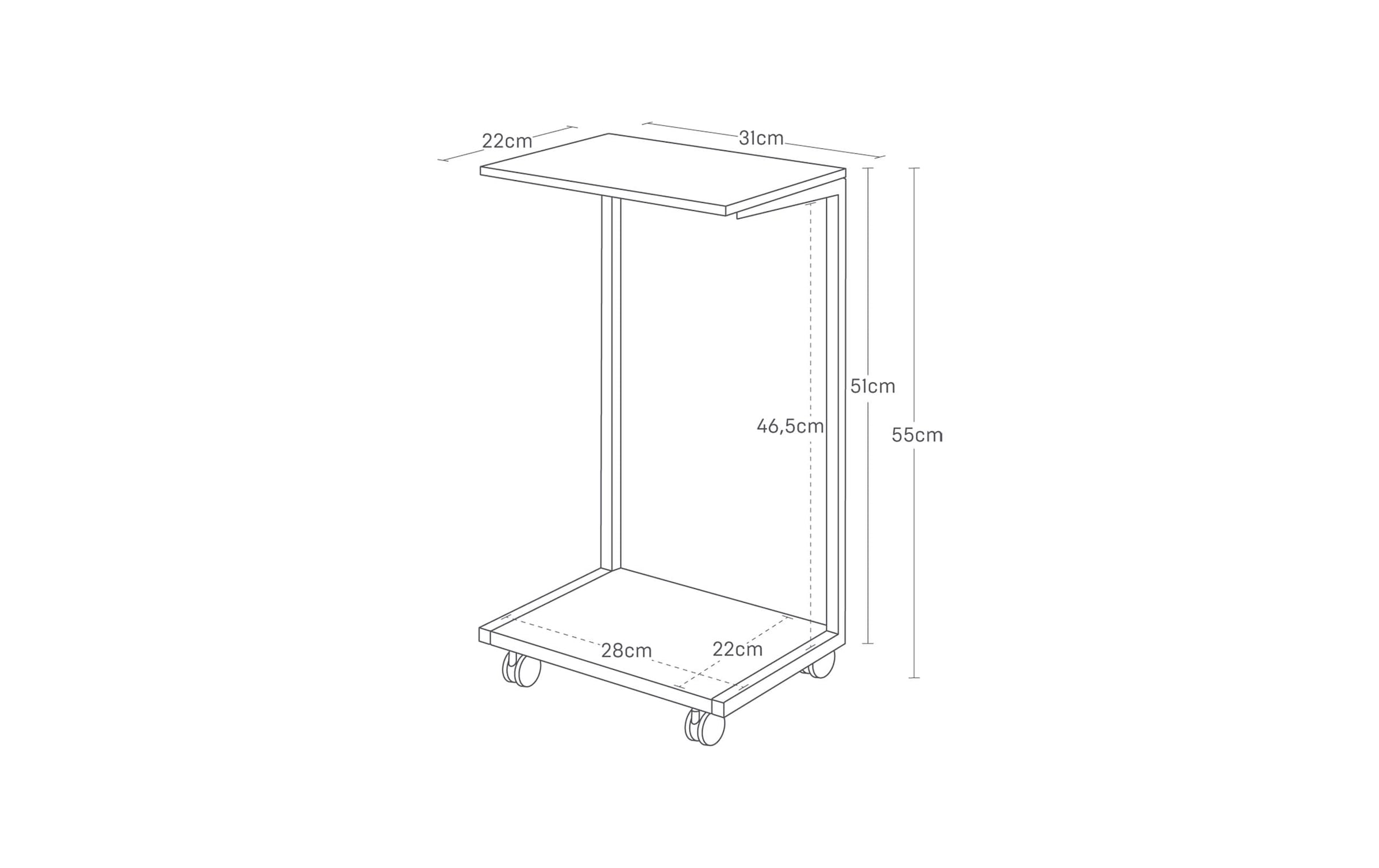 Yamazaki Beistelltisch »Tower 31 x 22 x 55 cm«