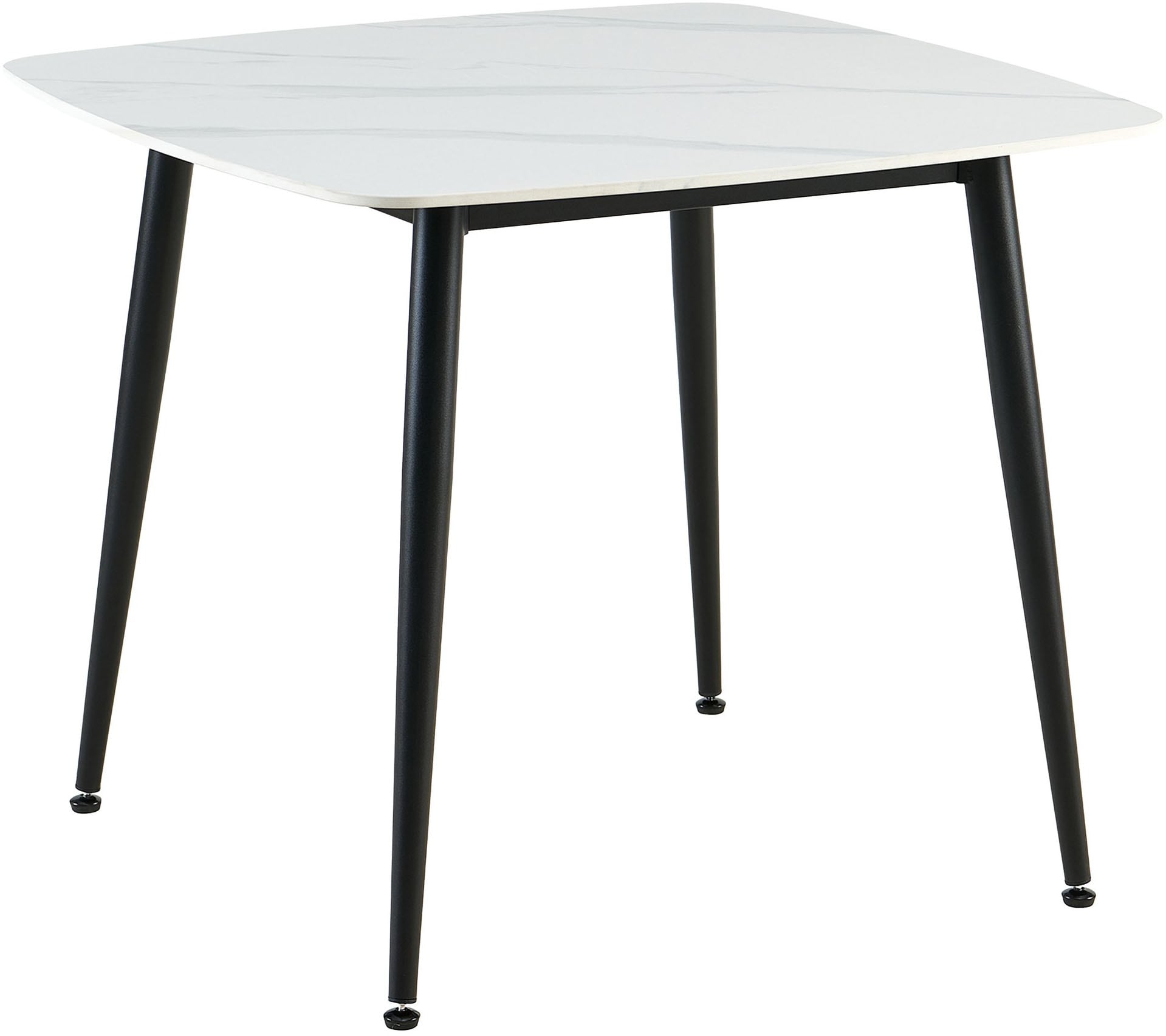 Image of byLIVING Esstisch "VERONA" Tischplatte weiss, bis 100 kg, 4-Fussgestell, 4 Sitzplätze