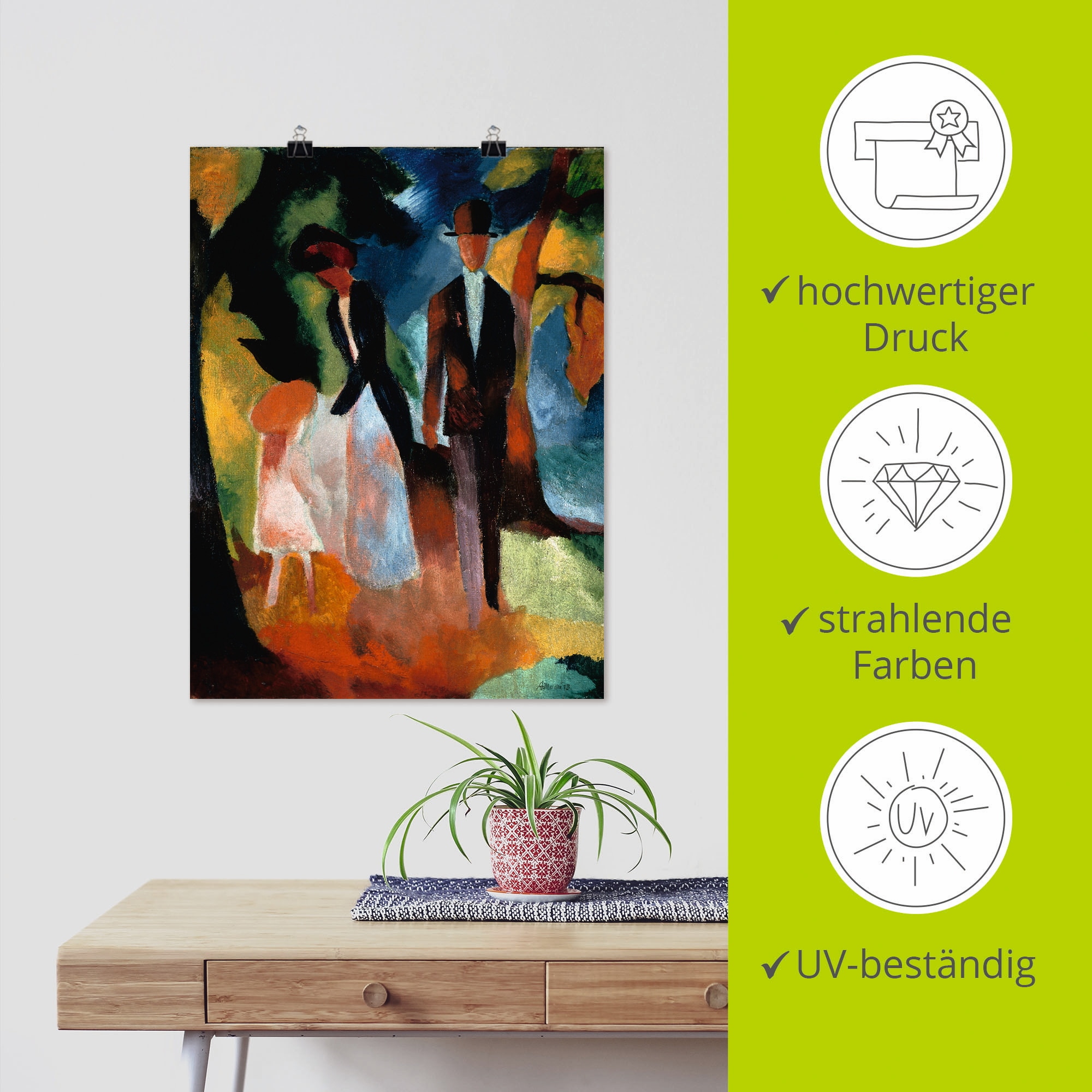 Artland Kunstdruck »Leute am blauen See«, Paar, (1 St.), als Leinwandbild, Wandaufkleber oder Poster in versch. Grössen