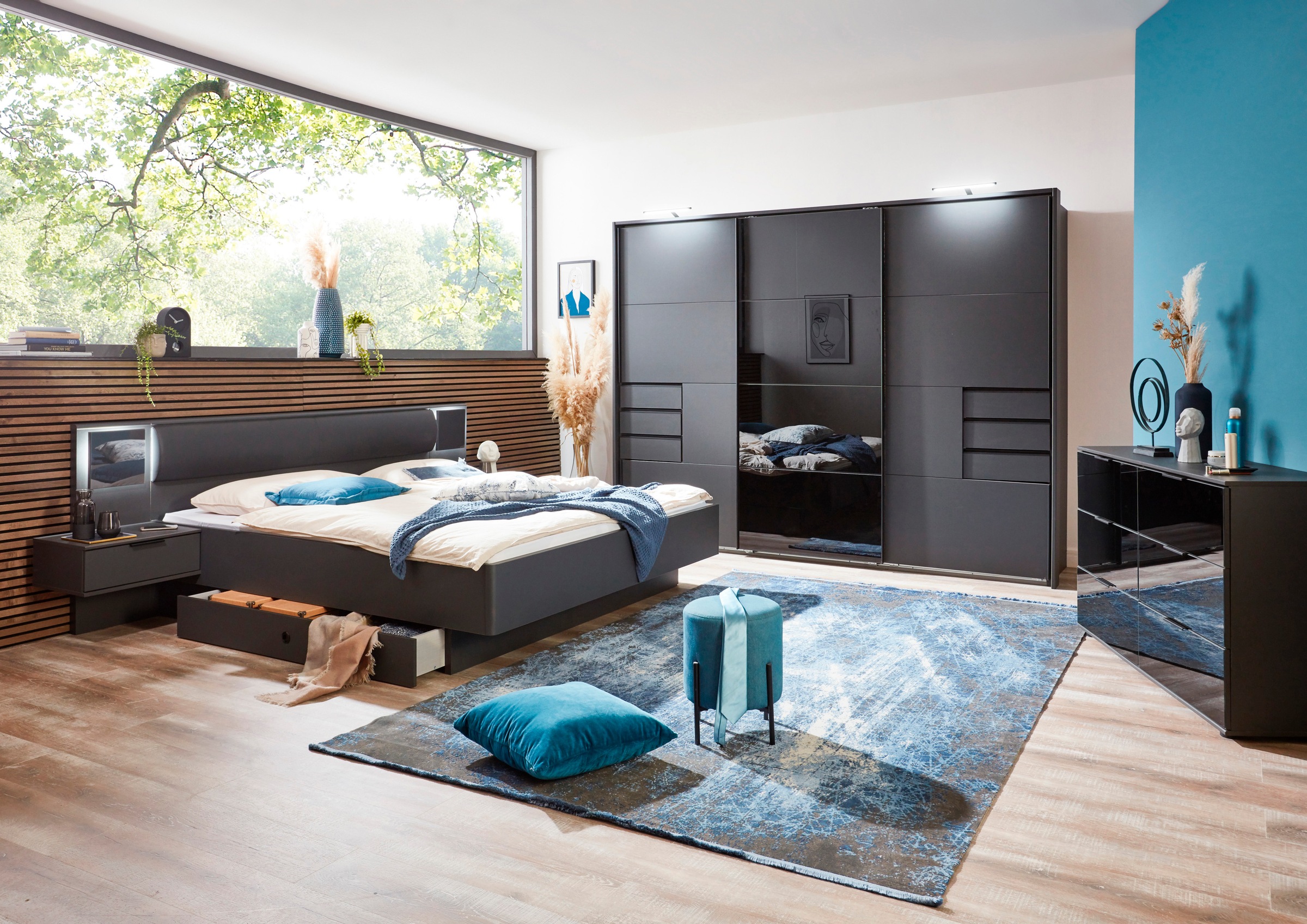 Wimex Schubkastenkommode "Barcelona" mit Glaselementen auf den Schubkästen