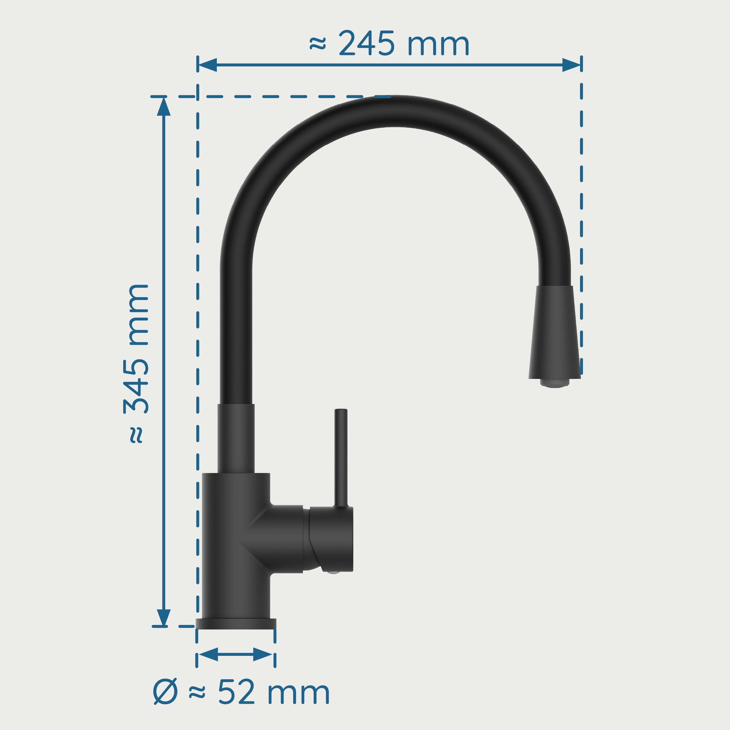 welltime Robinetterie de cuisine »TEXAS« robinet raccord central, pivotant à 360°, bec flexible