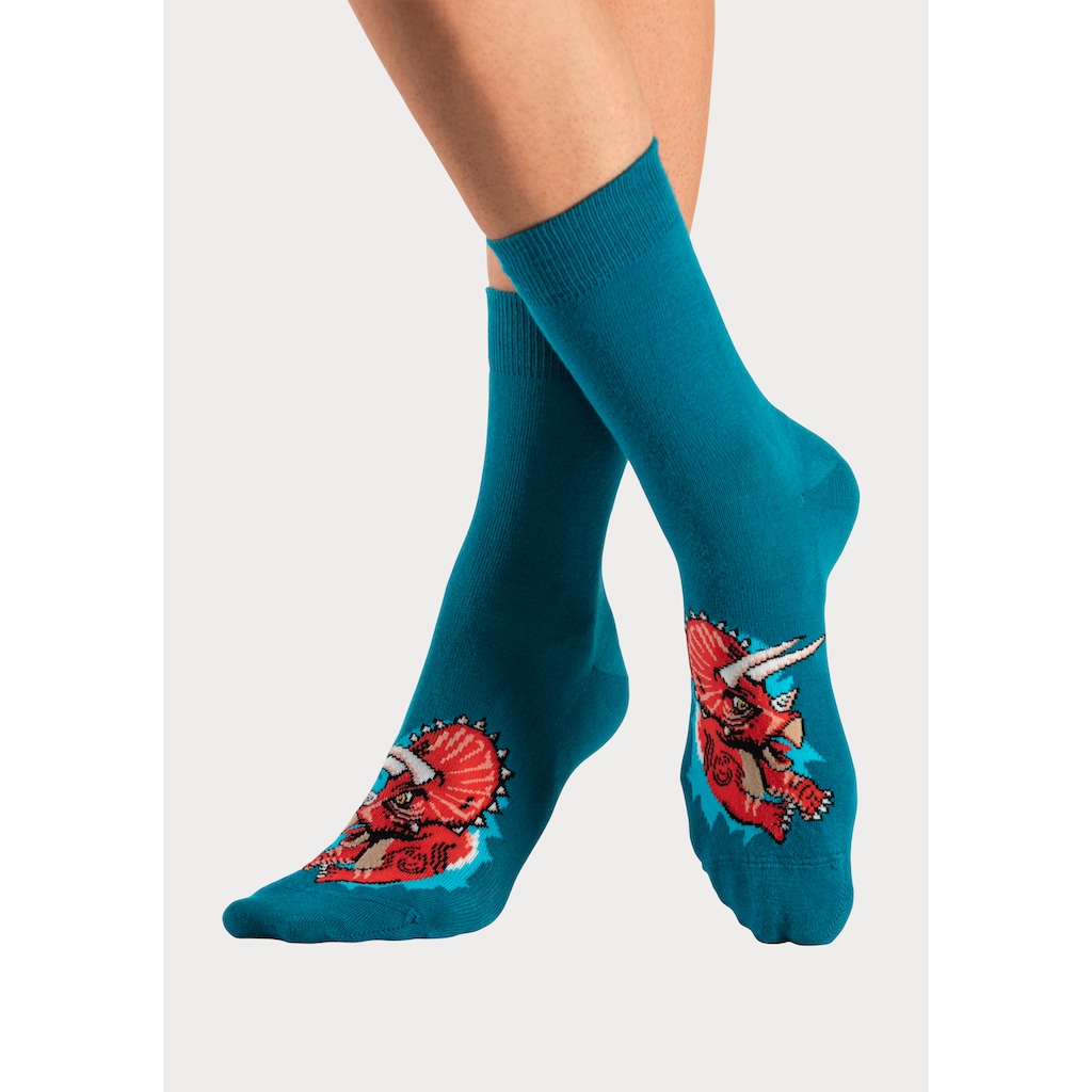 H.I.S Socken, (Packung, 5 Paar), mit Dinosauriermotiven