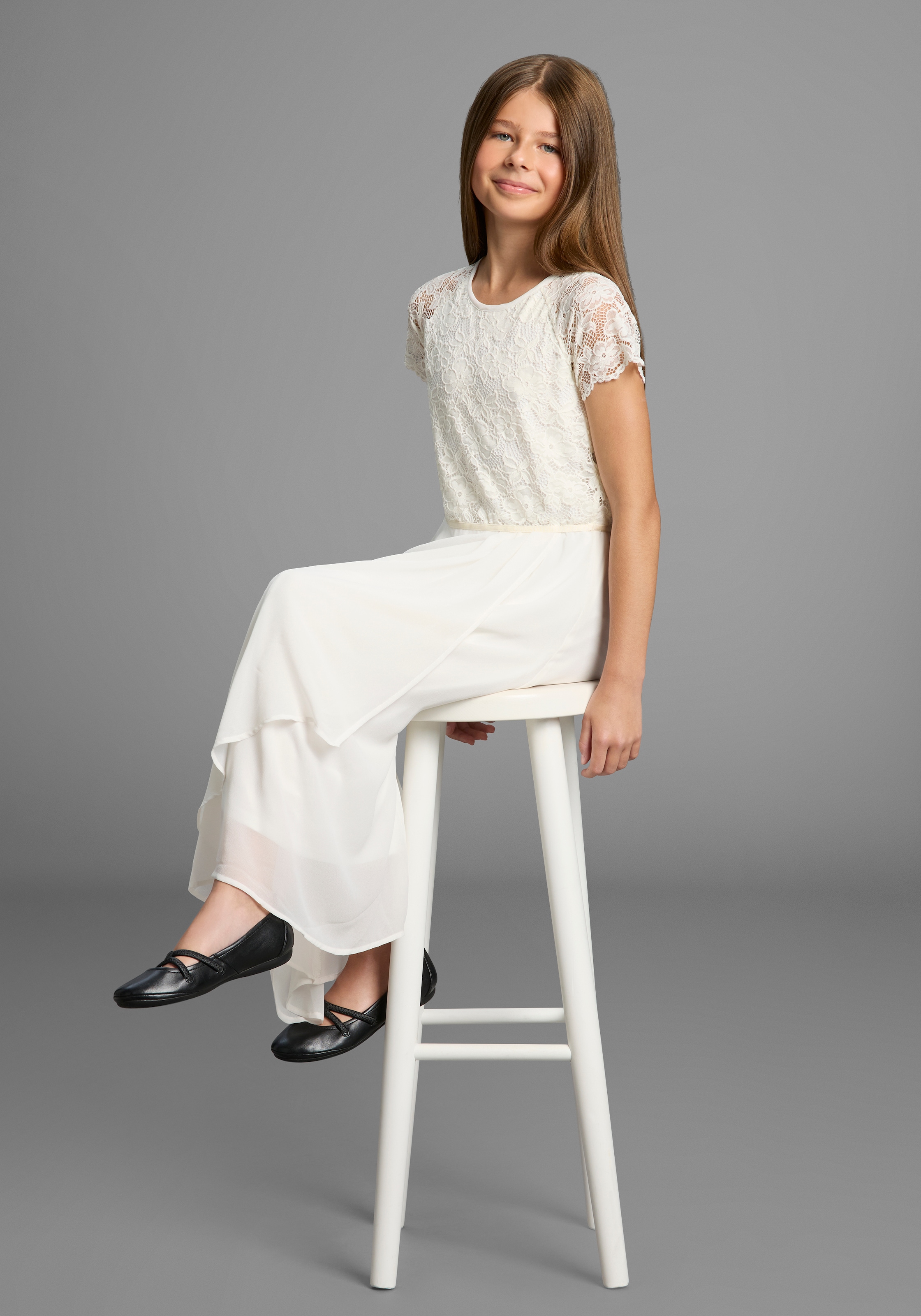 KIDSWORLD Robe en jersey »Festliches Kleid mit Spitze« Elegantes Kleid mit Spitze und Chiffon