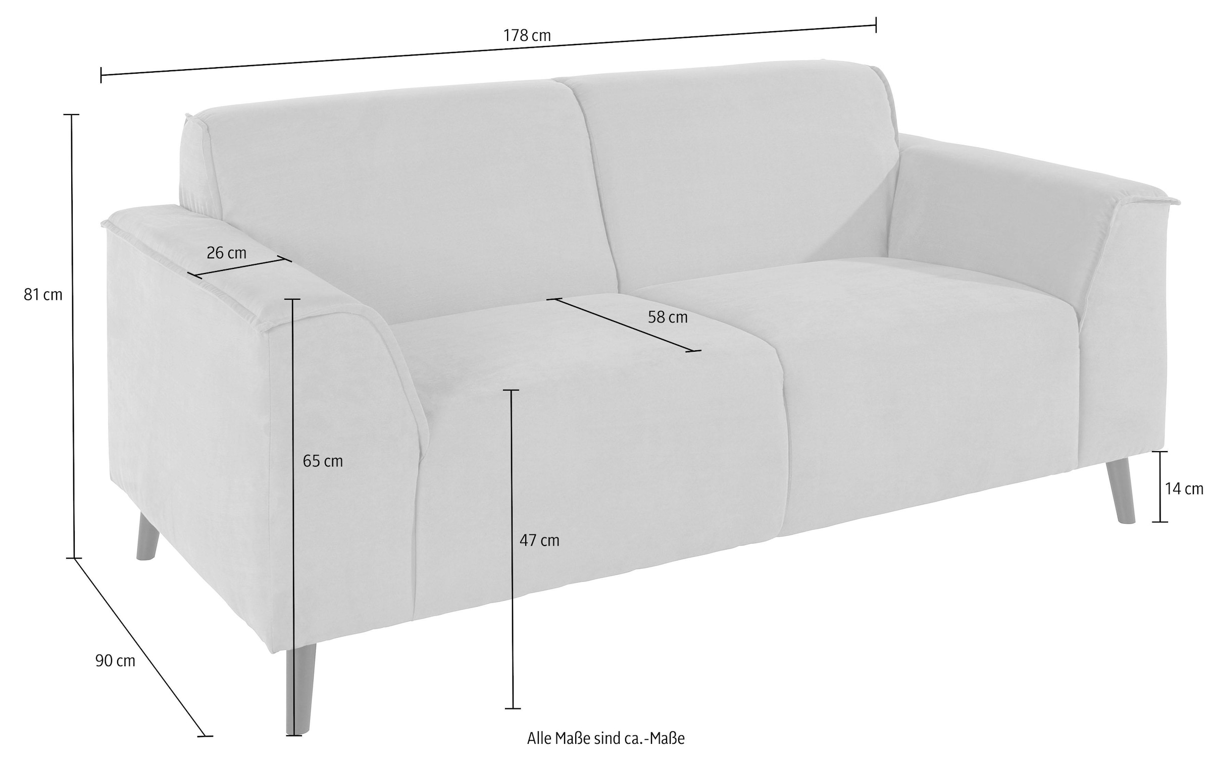DOMO collection 2-Sitzer »Amora«, inklusive komfortablem Federkern