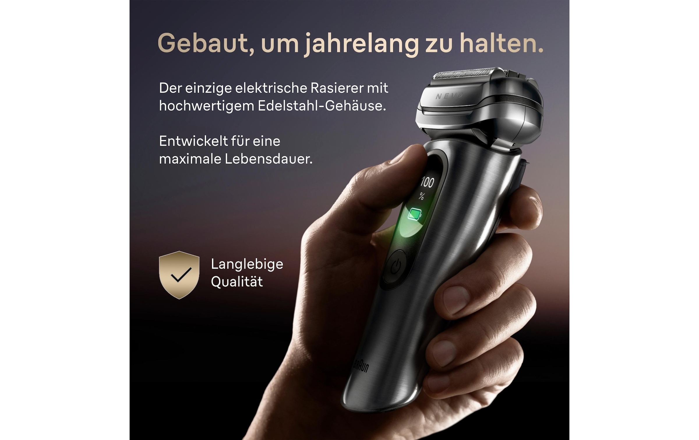 Braun Rasoirs électriques »NEVO 15000cc« station de nettoyage SmartClean Plus Tondeuse de précision intégrée AeroTouch, écran intelligent, système de soin 7-en-1, étui de voyage, argent