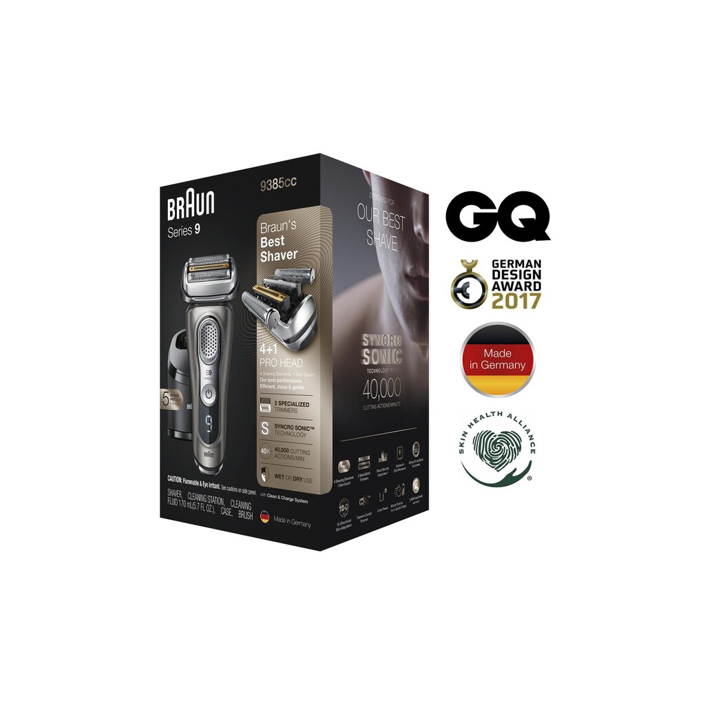 Braun Gesichtshaarrasierer »Braun Herrenrasierer Series 9 9385cc mit Reinigungsstation«