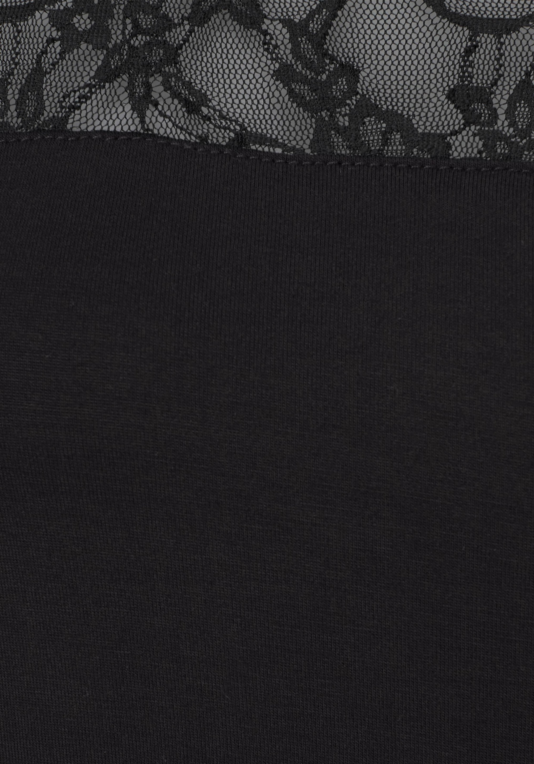 versandkostenfrei Strandshirt, elegant LASCANA mit T-Shirt, kaufen Kurzarmshirt, Spitzeneinsatz, ♕