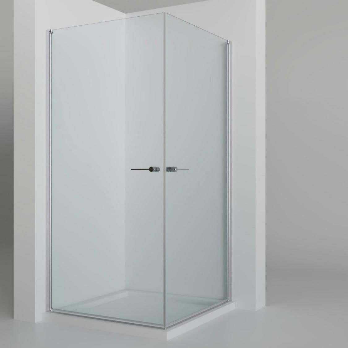GOODproduct Douche d'angle »Firenze« design sans cadre avec poignées extravagantes, 6mm ESG