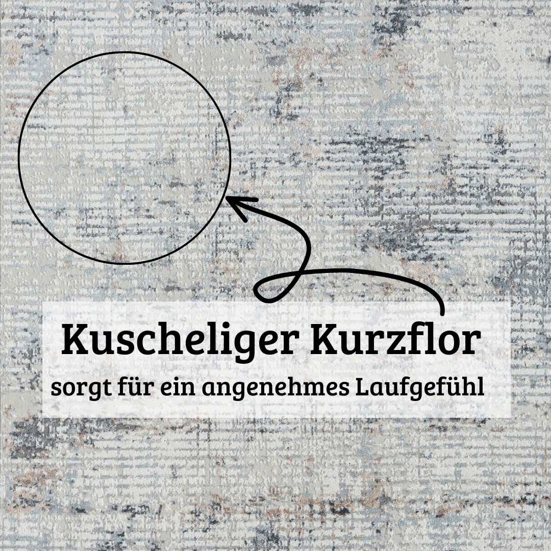 my home Teppich »Kaylan, LAGERRÄUMUNG!«, rechteckig, 8 mm Höhe, Kurzflor, modernes Design, pflegeleicht, Wohnzimmer