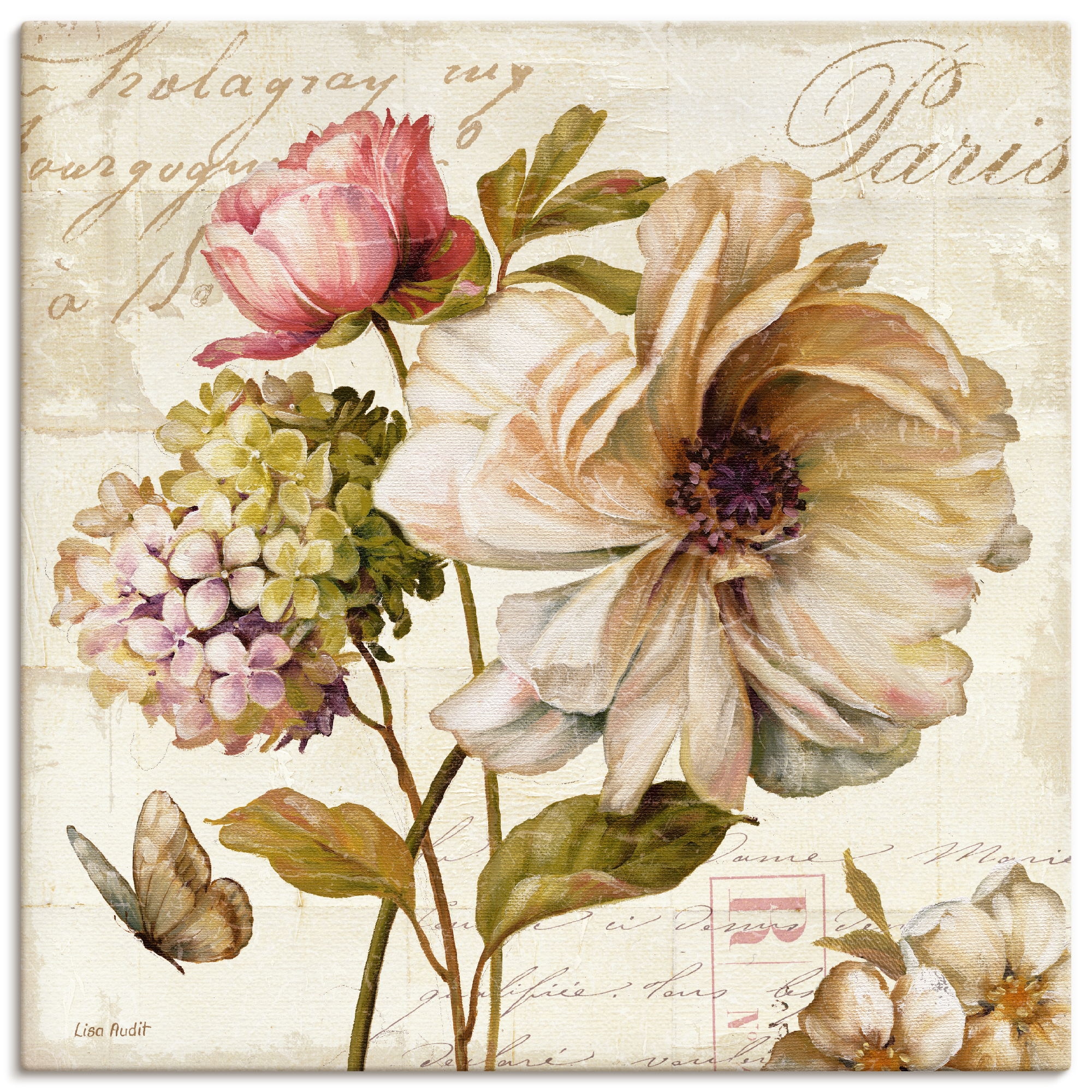 Image of Artland Leinwandbild "Blumen II" Blumen 1 Stk. tlg. auf Holzrahmen gespannt