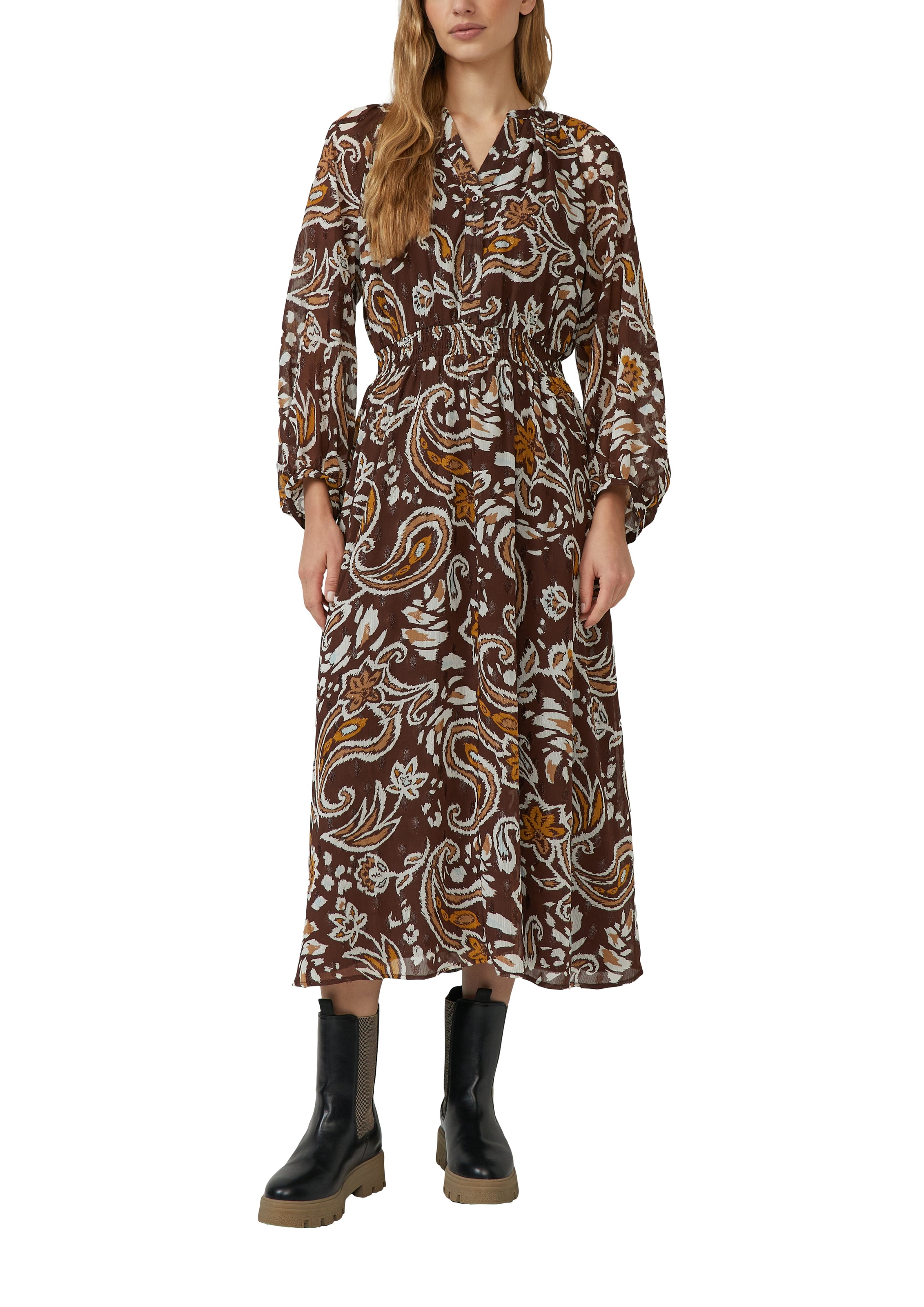 Image of s.Oliver Chiffonkleid Ohne Taschen mit Effektgarn im Relaxed Fit