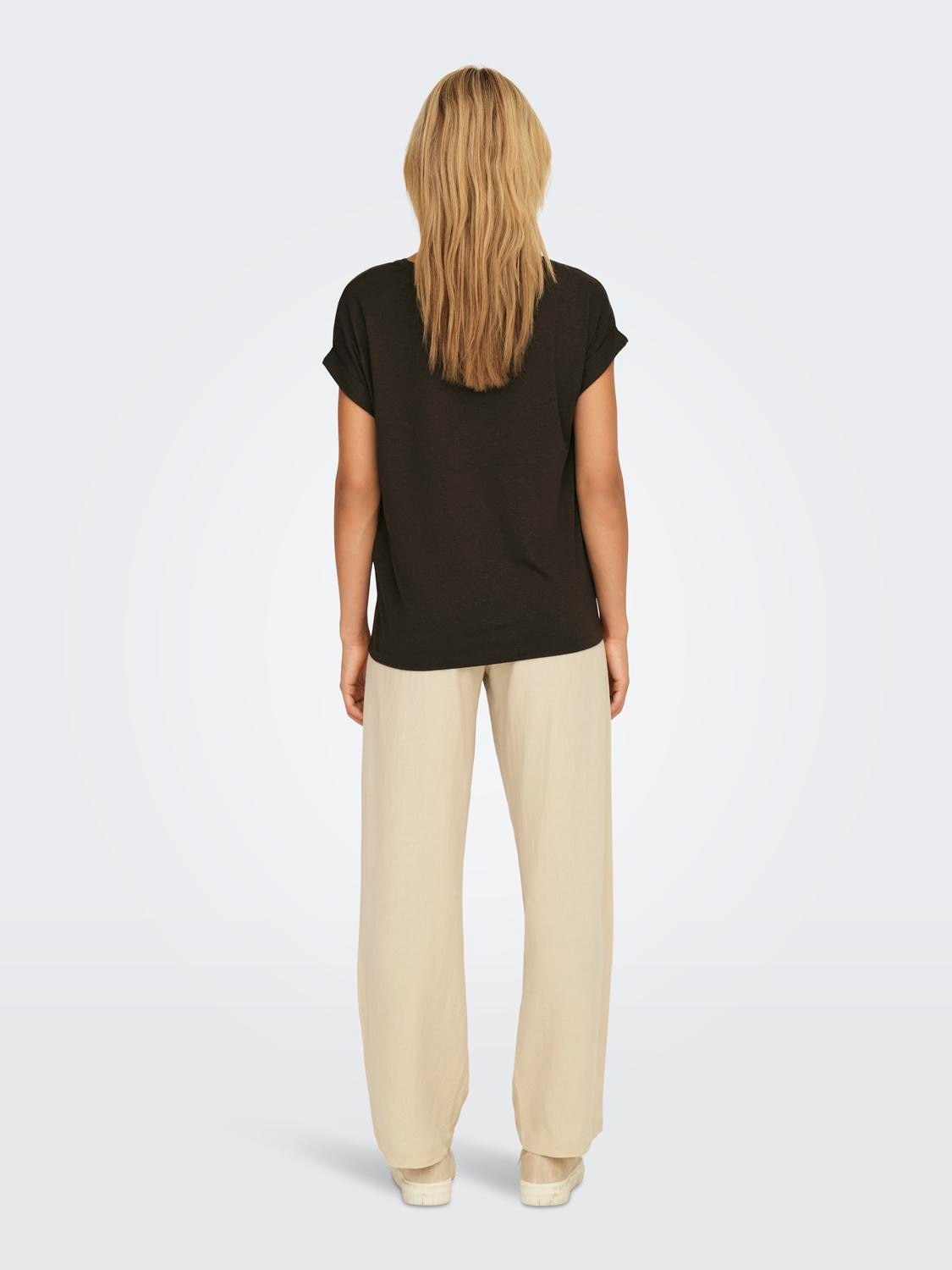 ONLY T-Shirt »ONLMOSTER S/S O-NECK TOP NOOS JRS«, mit Aufschlag am Arm
