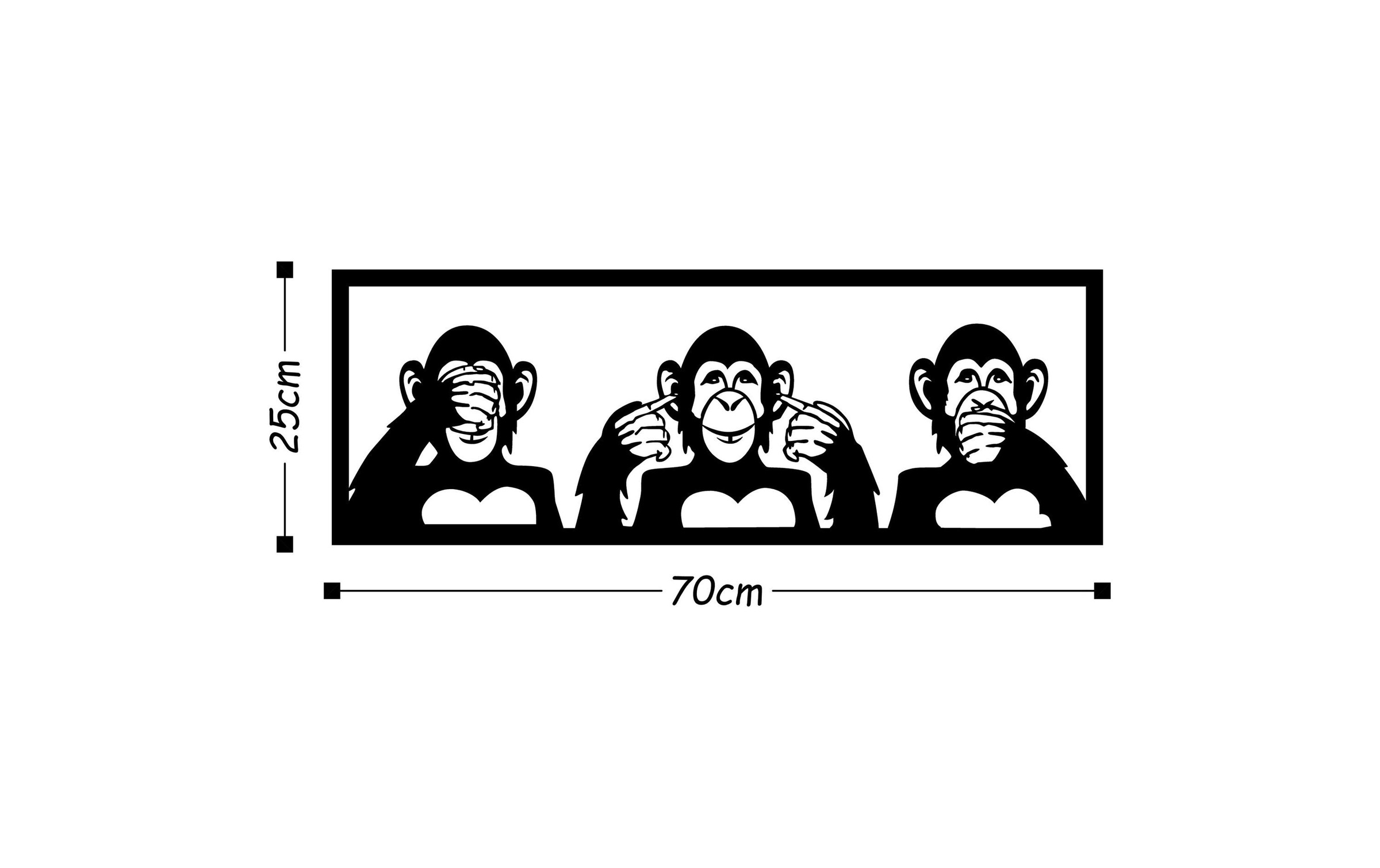 Wanddekoobjekt »Wallxpert Monkeys 70 x 25 cm«