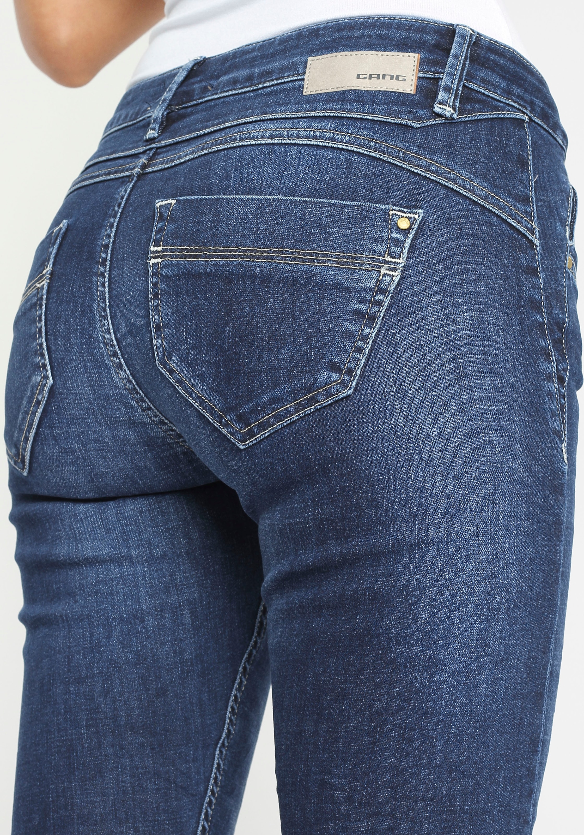 GANG Skinny-fit-Jeans »94NELE«, mit Rundpasse und seitlichen Dreieckseinsätzen f. e. tolle Silhouette