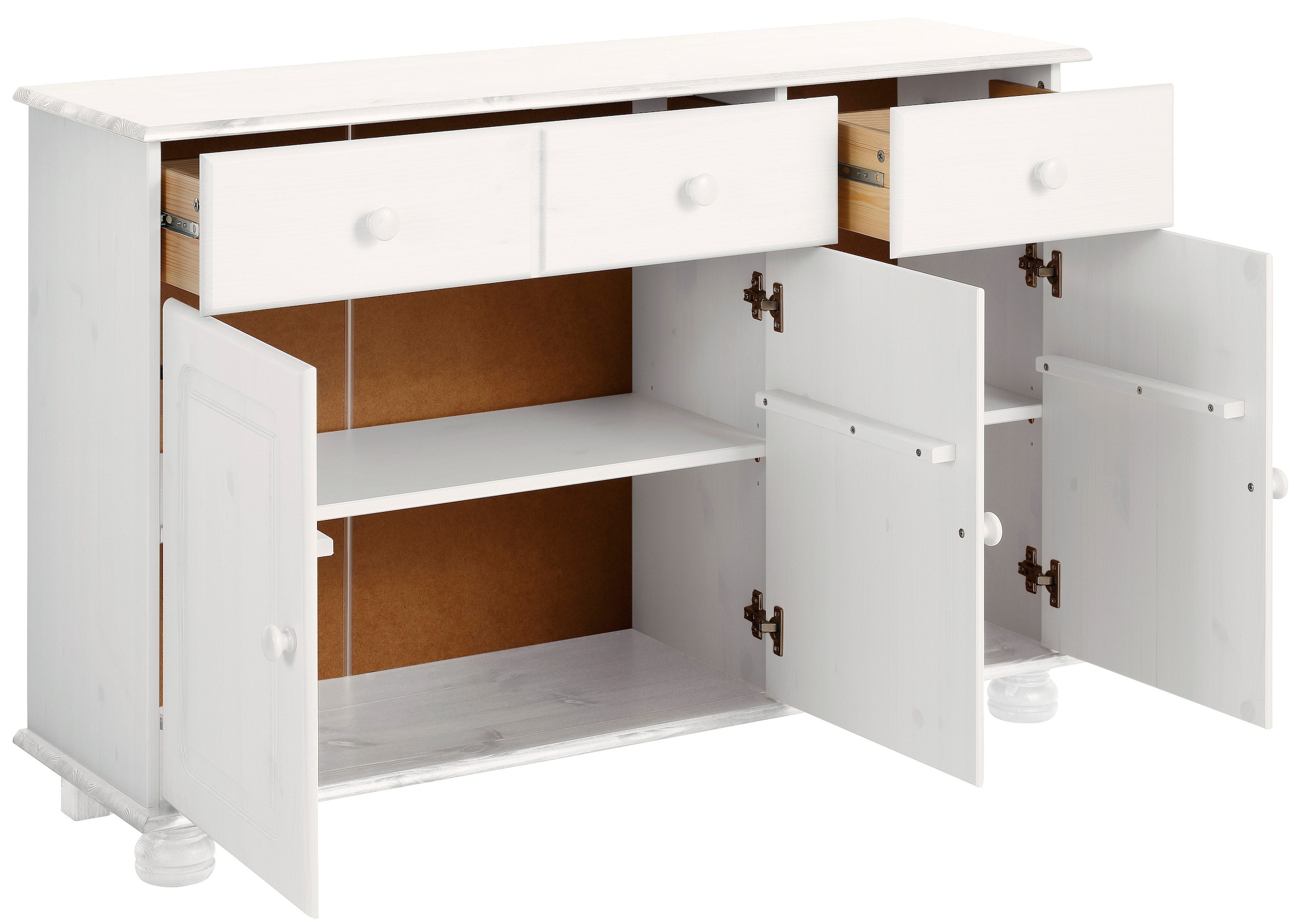 Home affaire Sideboard »Mette«, Kommode mit gefrästen, kugelförmigen Füssen, Breite 120 cm