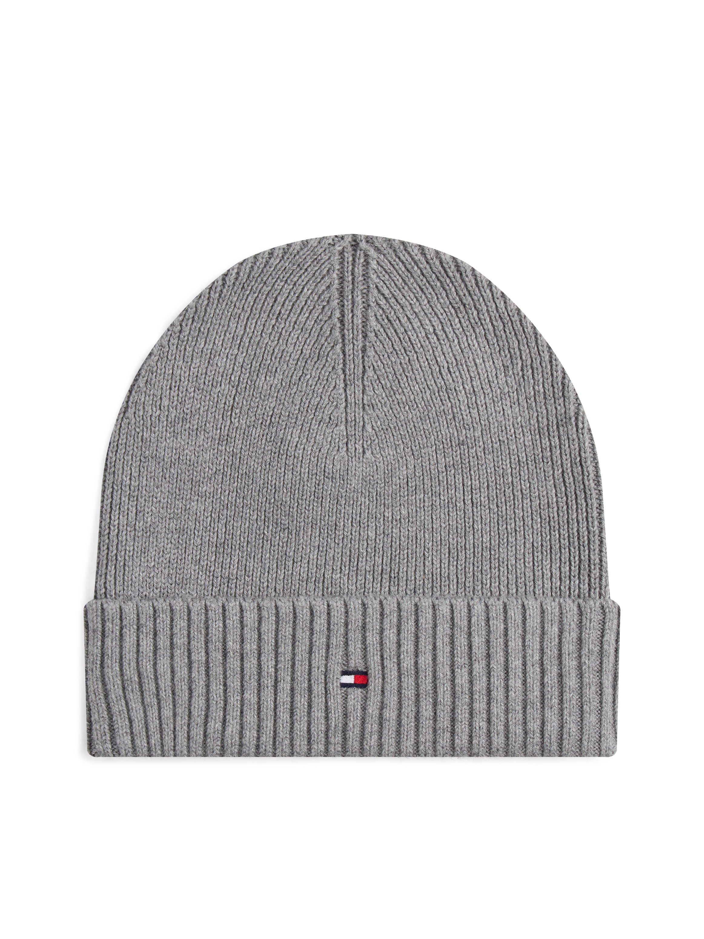 Tommy Hilfiger Bonnet tricoté »TH FLAG PIMA COTTON BEANIE« Beanie mit Logostickerei, mit Kaschmiranteil Unisex