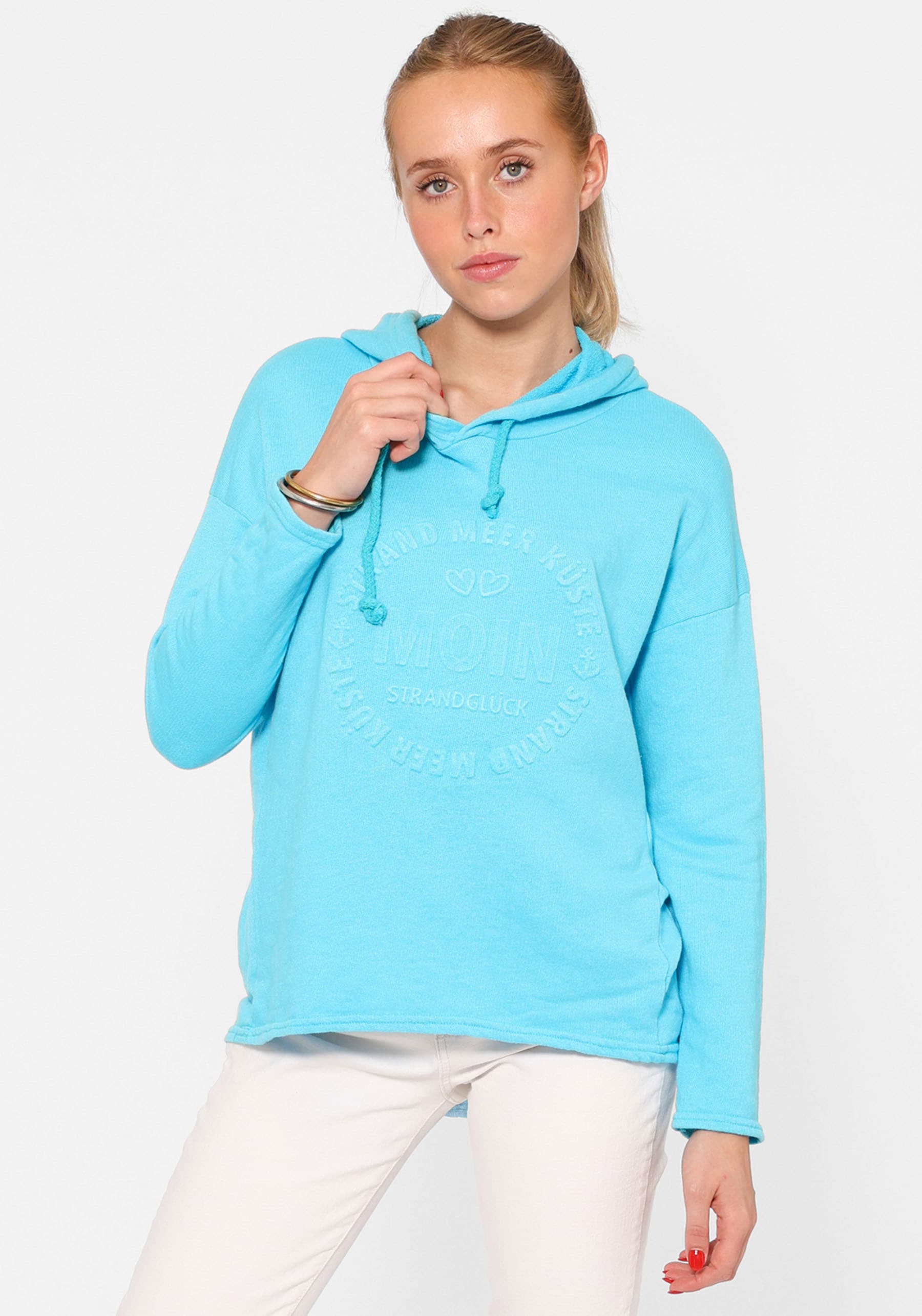 Hoodie »Hoodie Stempeldruck "Moin"«, mit Kapuze, Frontdruck