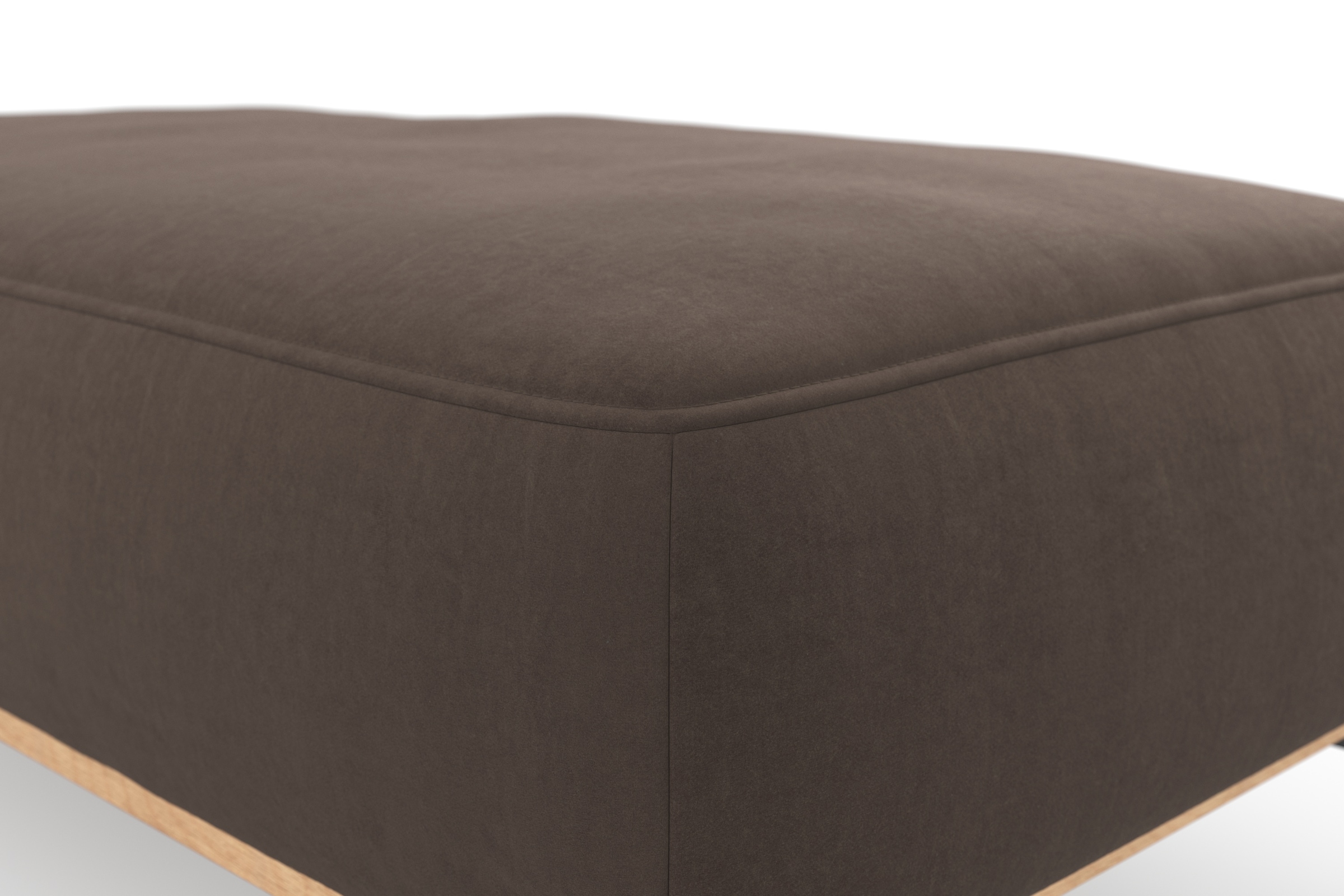 Home affaire Polsterhocker »Fjord« Mit einem Holzrahmen in Buche massiv eichefarbig, mit Füssen 15 cm hoch