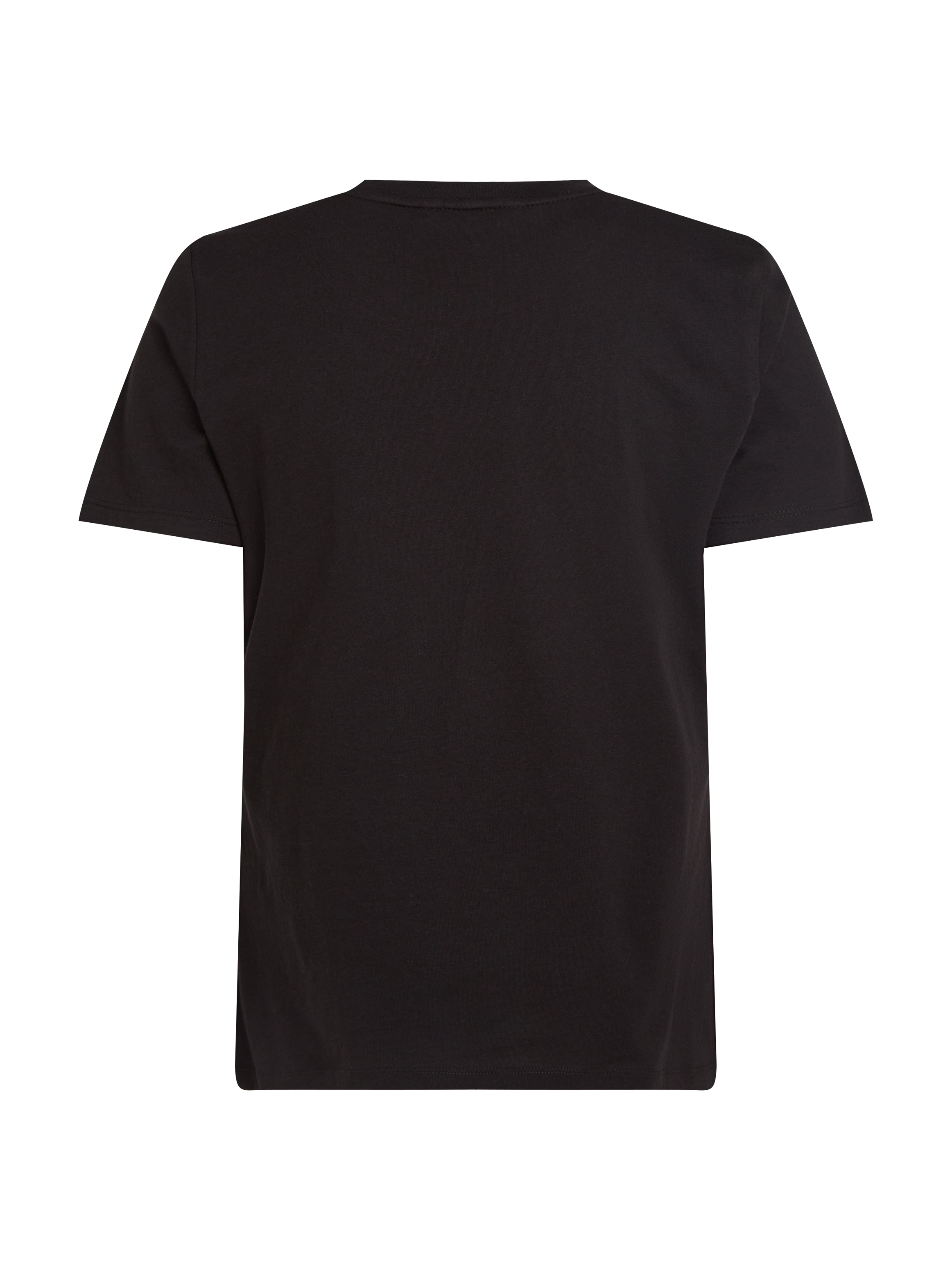 Tommy Hilfiger T-Shirt »REG CORP LOGO C-NK mit Logoschriftzug und Stickerei«, meliert, casual, regular fit, Baumwolle, Rundhals