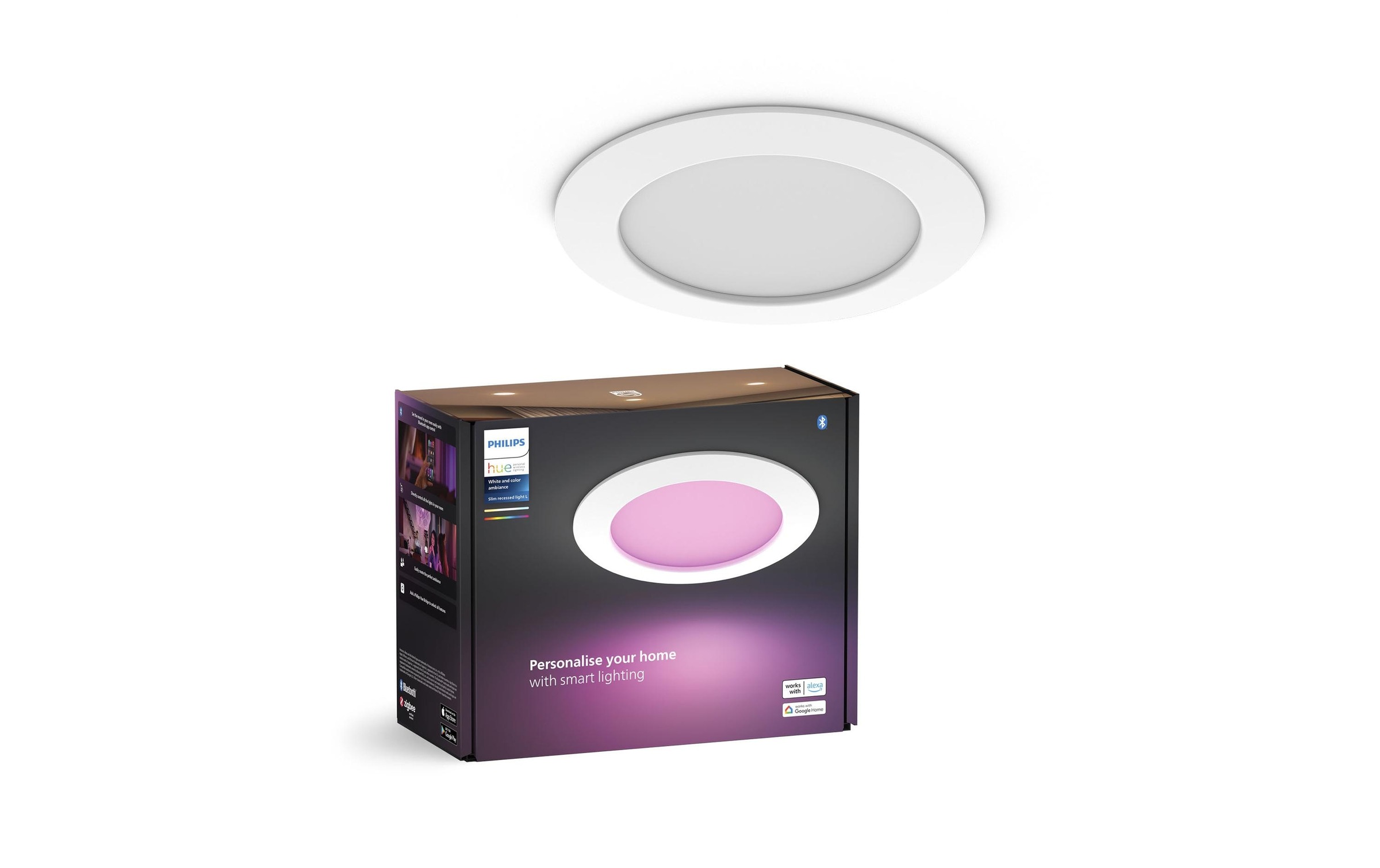 Philips Hue LED Deckenleuchte »White & Color Ambiance Slim Recessed 170 mm weiss« Neutralweiss RGB Tageslichtweiss Warmweiss