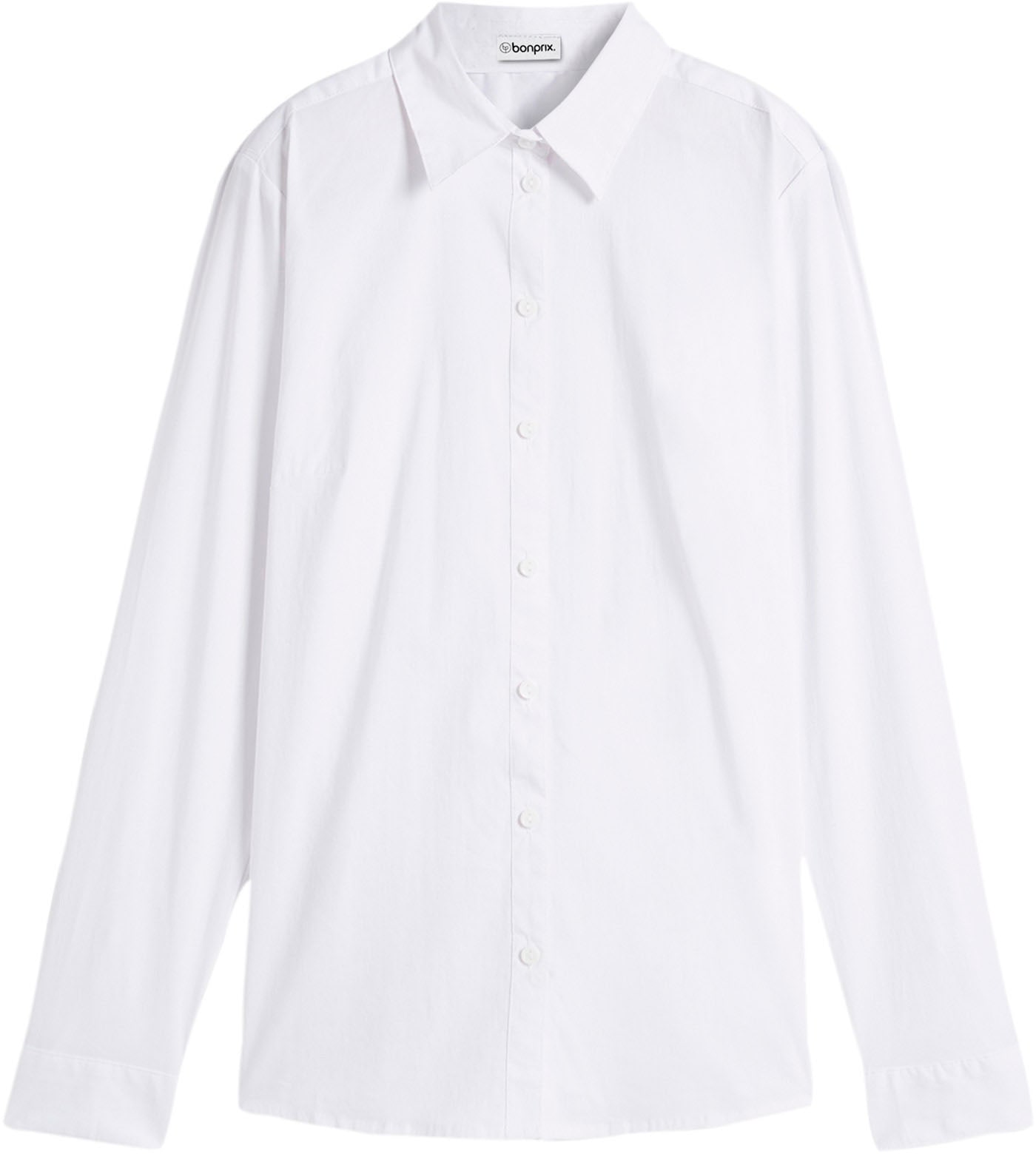 bonprix Blouse à manches longues figurbetonte Passform, für klassischen Look, aus Baumwollmischung