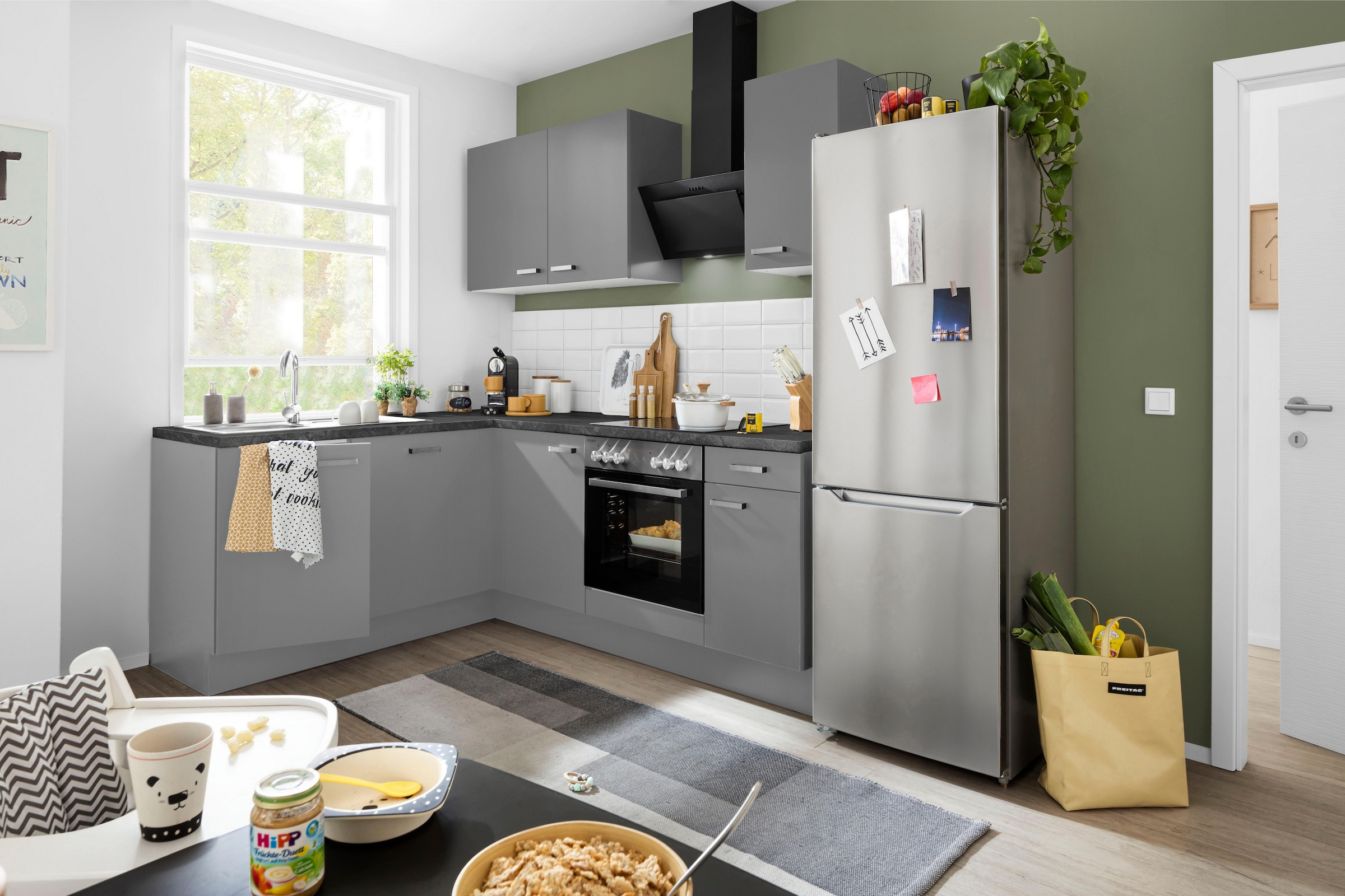 OPTIFIT Winkelküche »Parma«, ohne E-Geräte, Stellbreite 215x175 cm