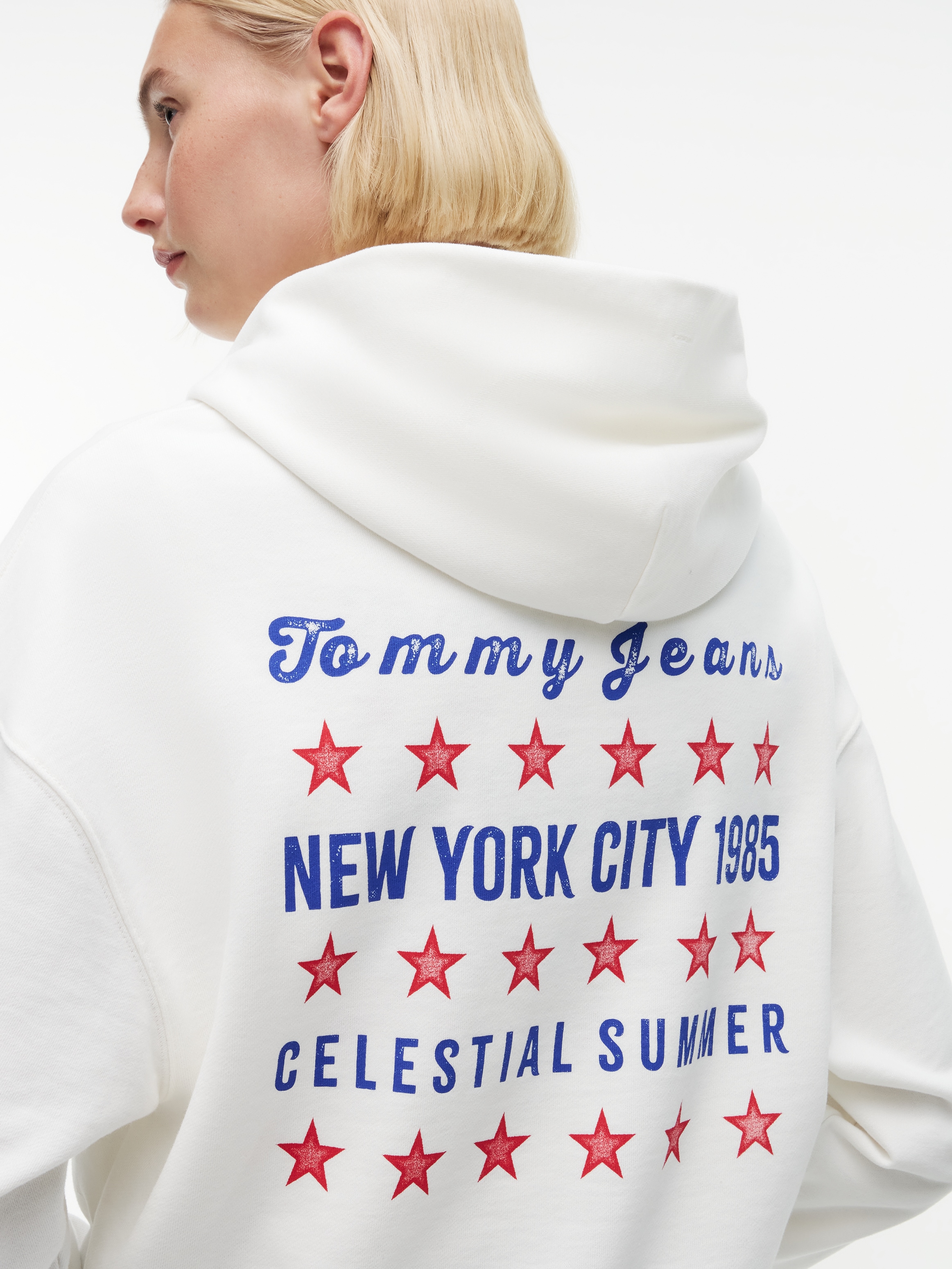 Image of Tommy Jeans Kapuzensweatshirt "TJW BXY STAR NOVELTY HWK", Baumwolle, Kängurutasche, Kapuze