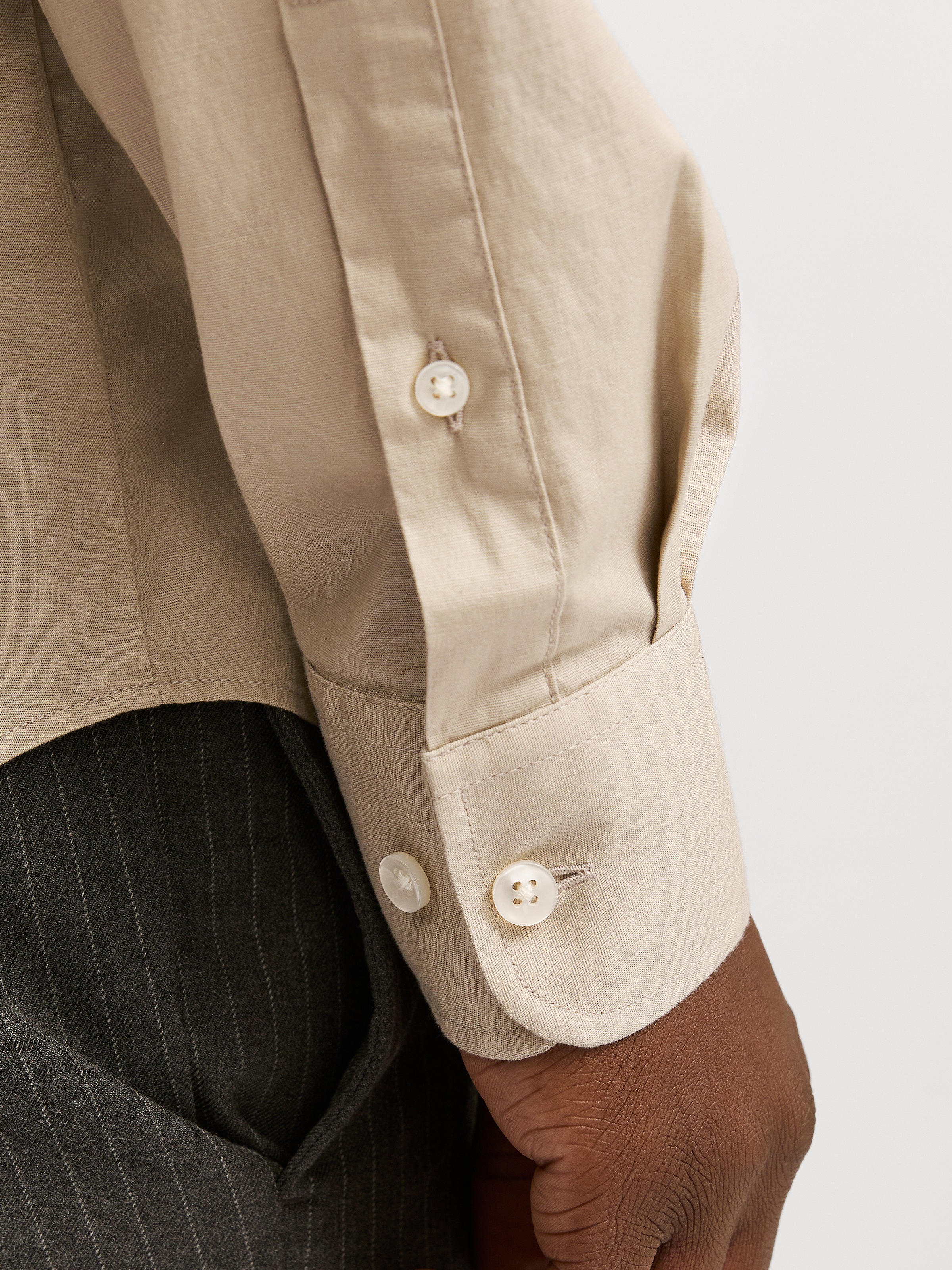 Jack & Jones Langarmhemd »JPRBLAJAXON mit Stretchanteil und stylischem Kragen«, unifarben, slim fit, Web, Hemdkragen, atmungsaktiv