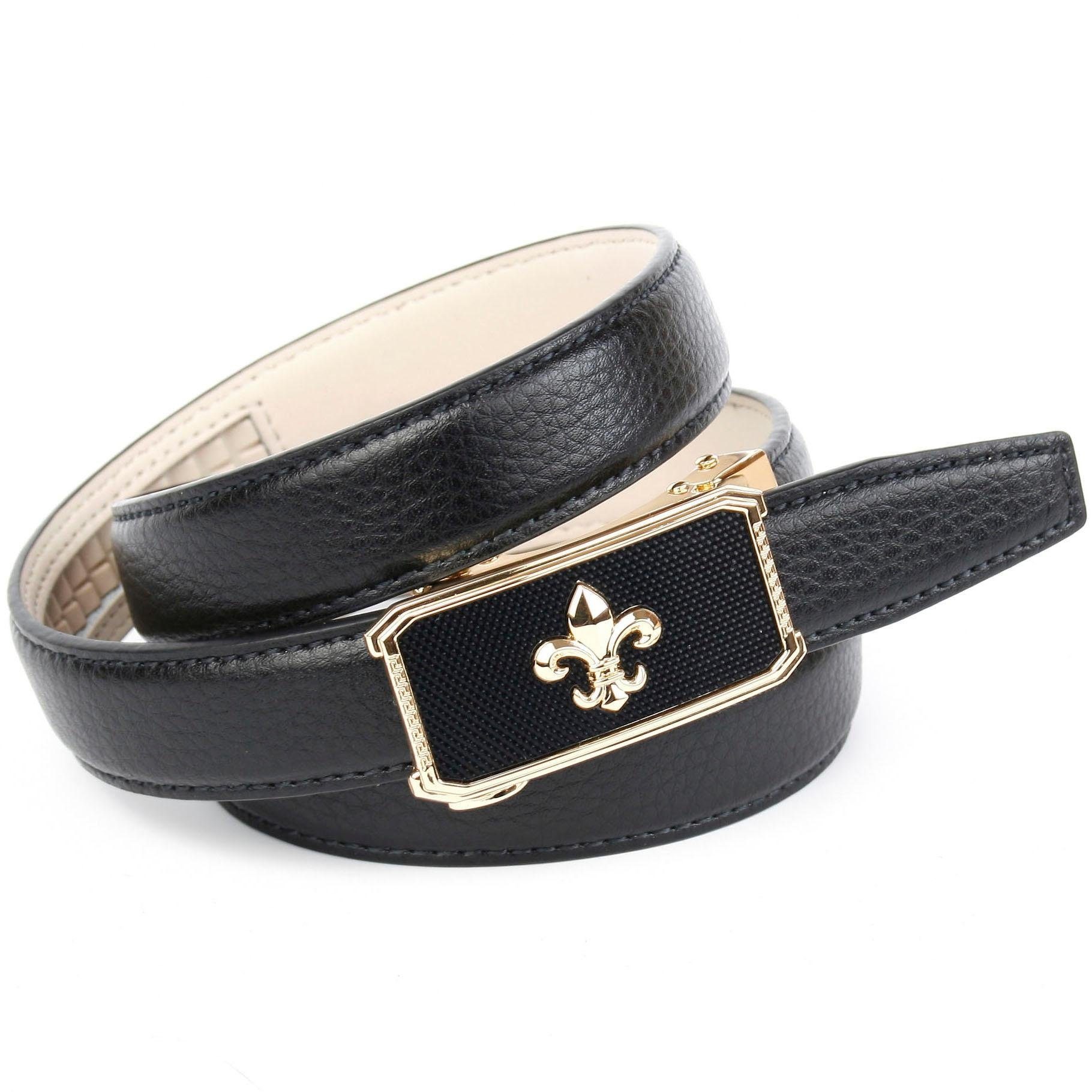 Image of Anthoni Crown Ledergürtel, mit Französischer Lilie, abgesteppte Ränder bei Ackermann Versand Schweiz