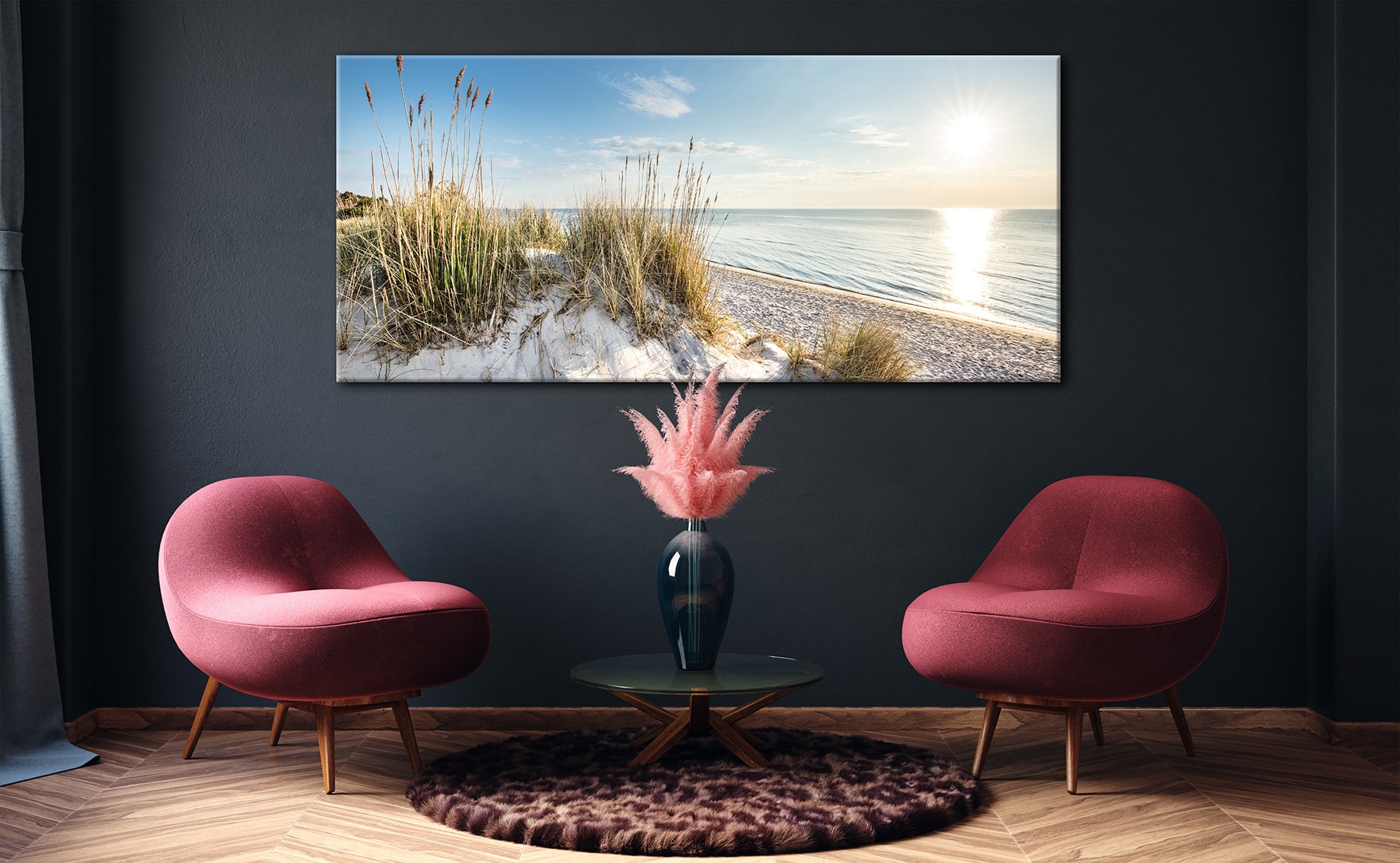 Bönninghoff Leinwandbild »Wandbild STRAND XXL 90x200 cm – Leinwandbild Keilrahmen Deko modern« Düne | Strand 1 Stk. tlg. auf Keilrahmen gespannt