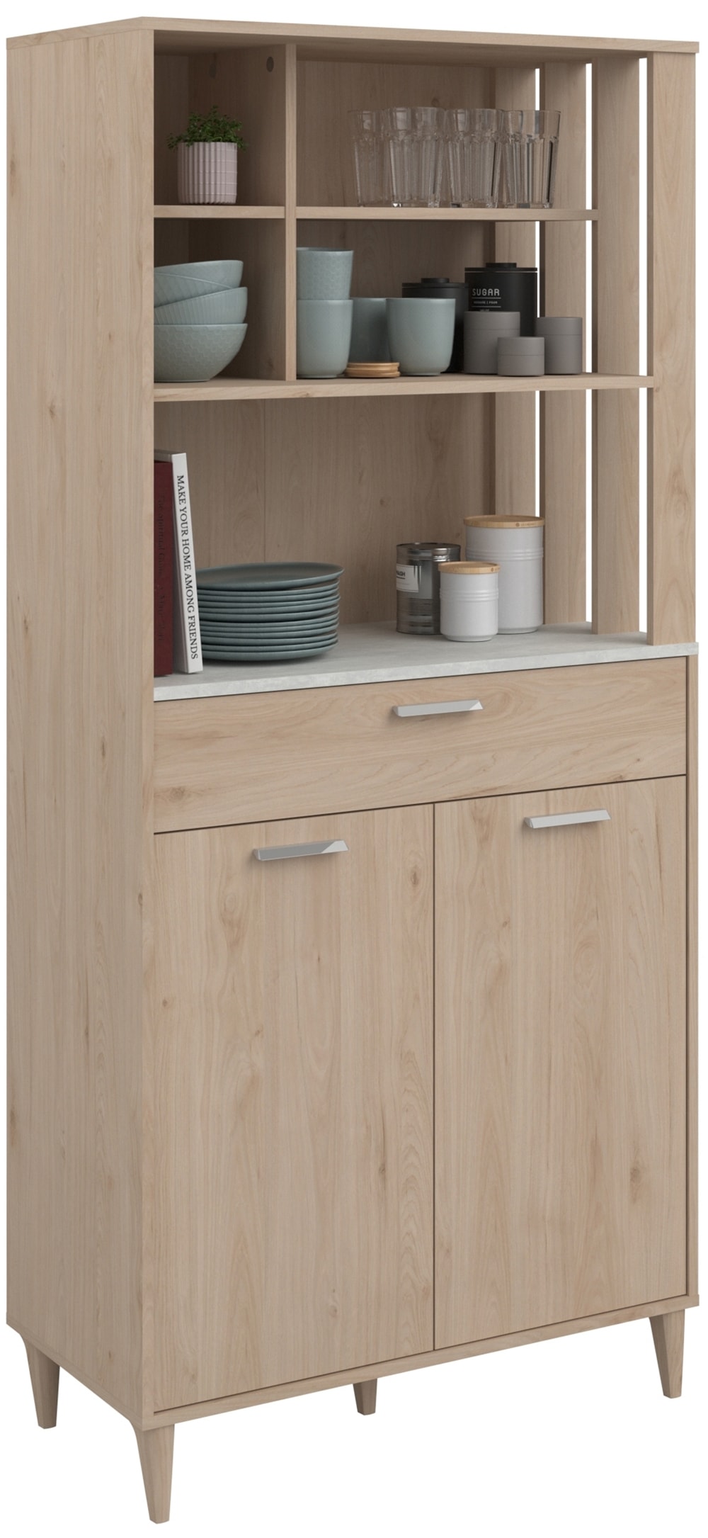 Parisot Schrank-Set »Gala 1«, (Set, 2 St.), dekorative Claustra an den Seiten der oberen Fächer