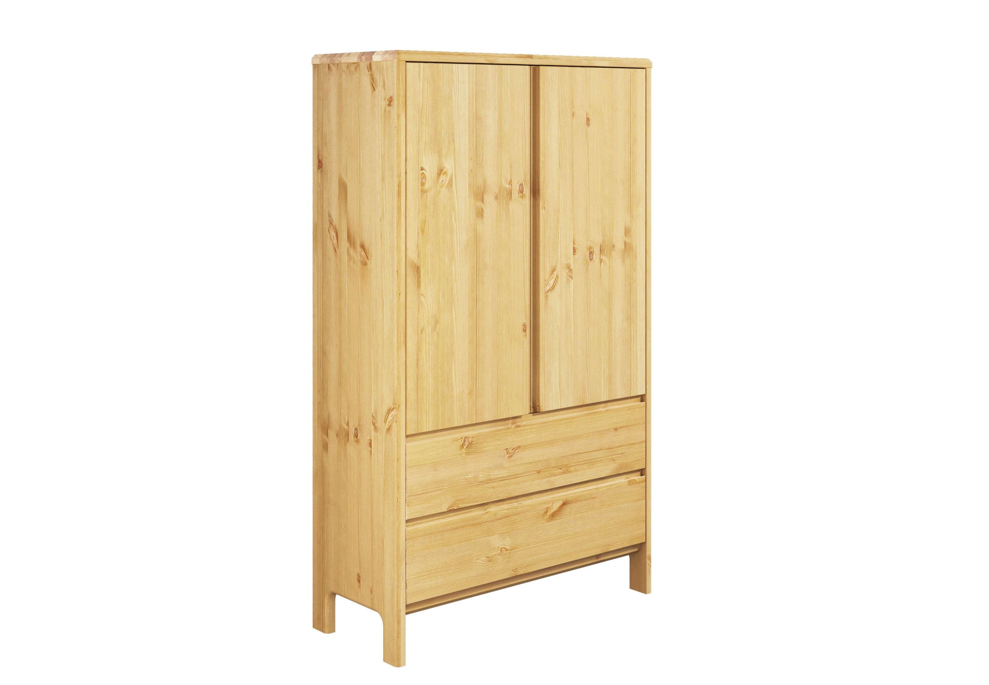 Image of GOODproduct Wäscheschrank "Luven" B/H/T ca. 81/137/34, aus massiver Kiefer, Höhe 137 cm, mit 2 Schubladen und 2 Türen