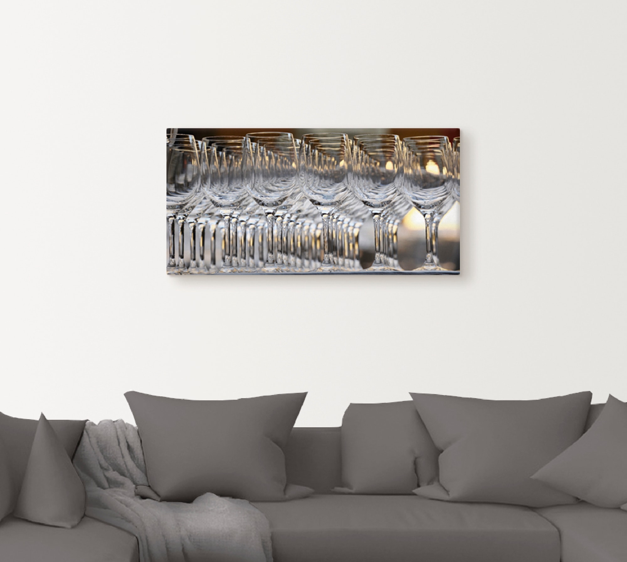 Artland Leinwandbild »Weingläser« Geschirr & Besteck 1 Stk. tlg. auf Holzrahmen gespannt